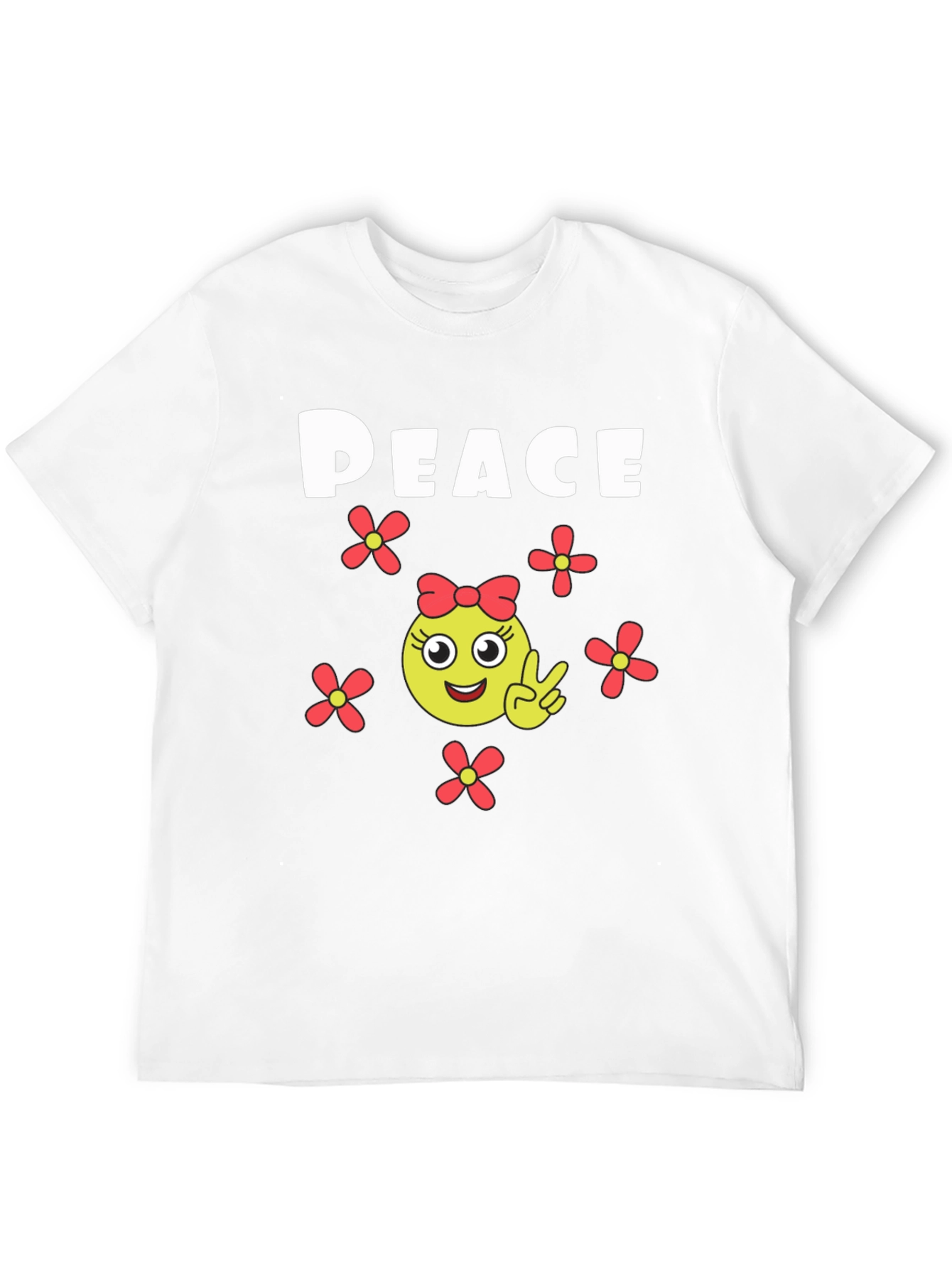 Peace Sign Emoji T-Shirt - Black Cotton