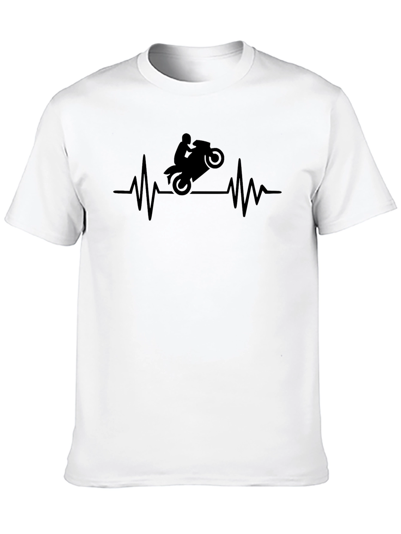 Motorcycle Heartbeat Graphic Tee - Ride On!