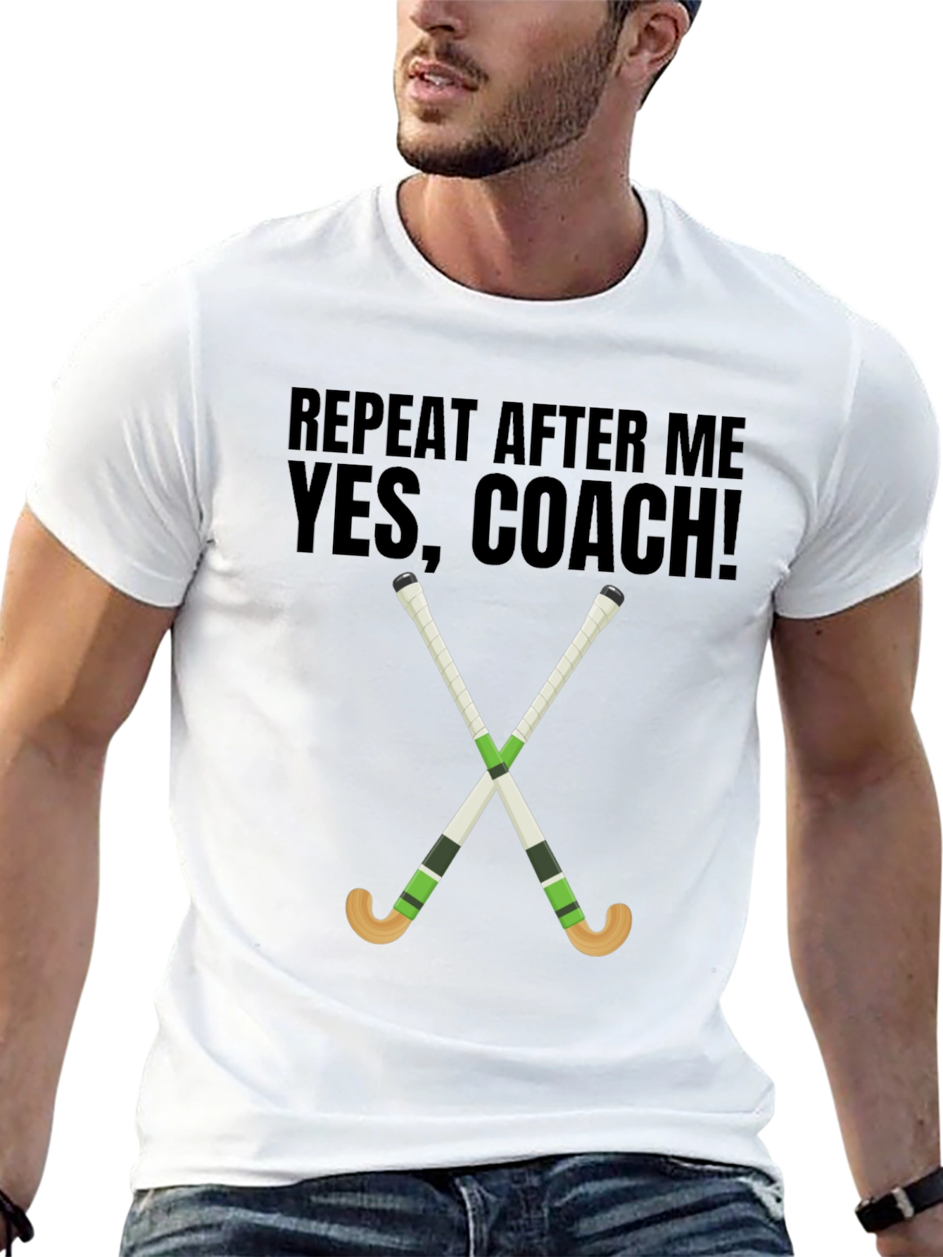 Yes Coach! Hockey T-Shirt - Sporty Graphic Tee