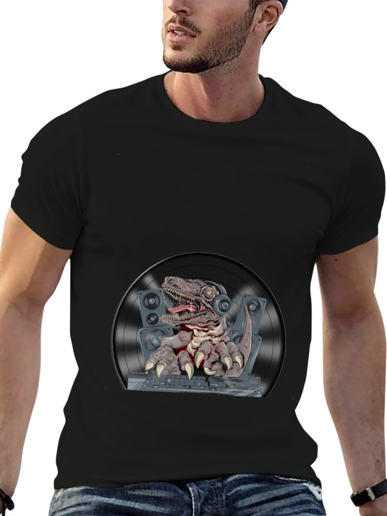 DJ Raptor Graphic T-Shirt - Black Cotton Tee