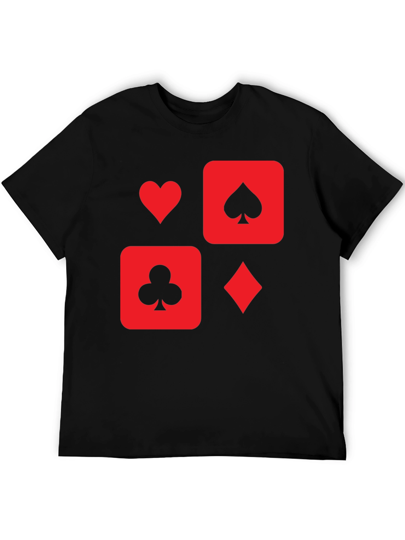 Playing Card Suit Graphic Tee - Black