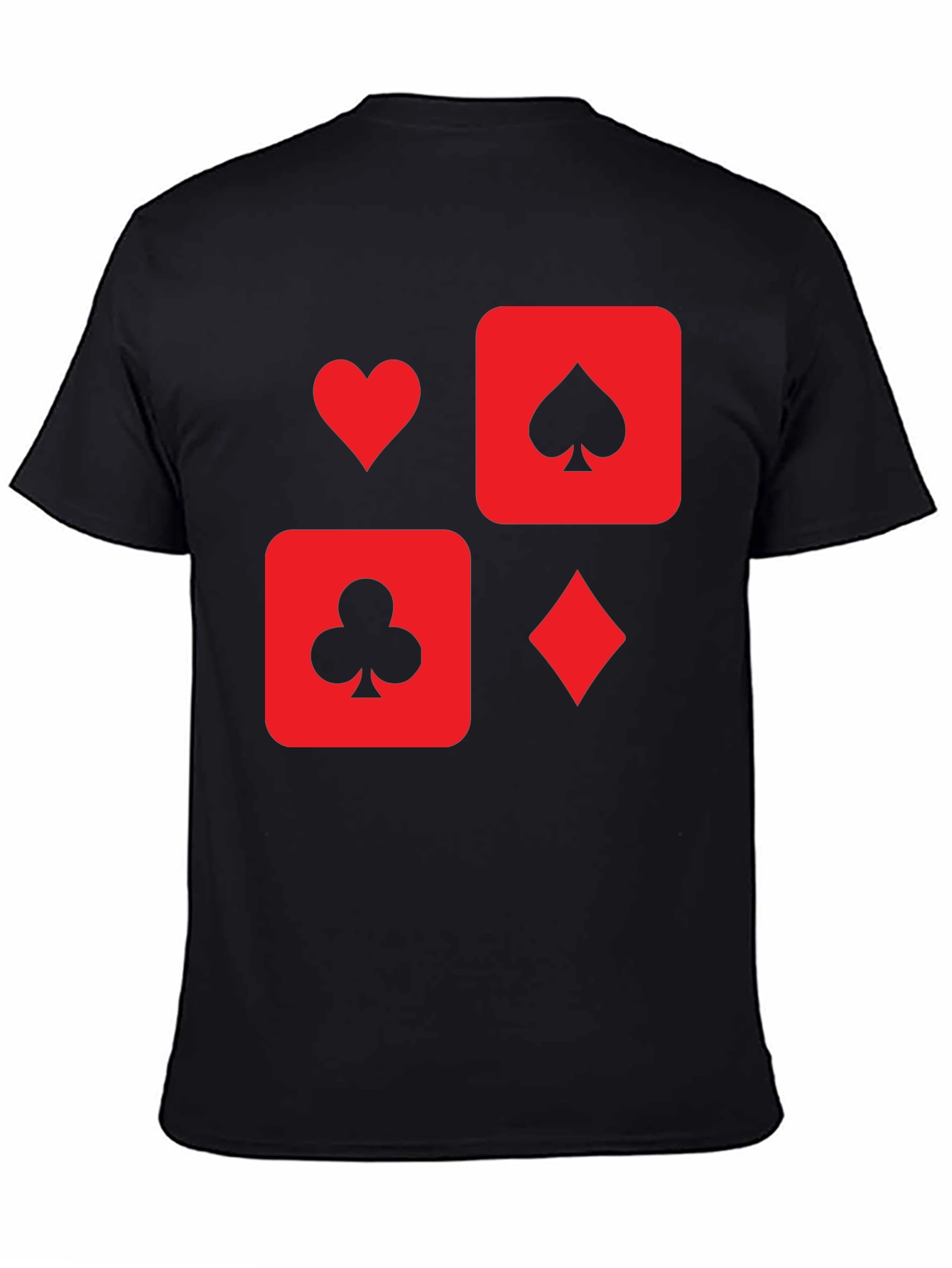 Playing Card Suit Graphic Tee - Black
