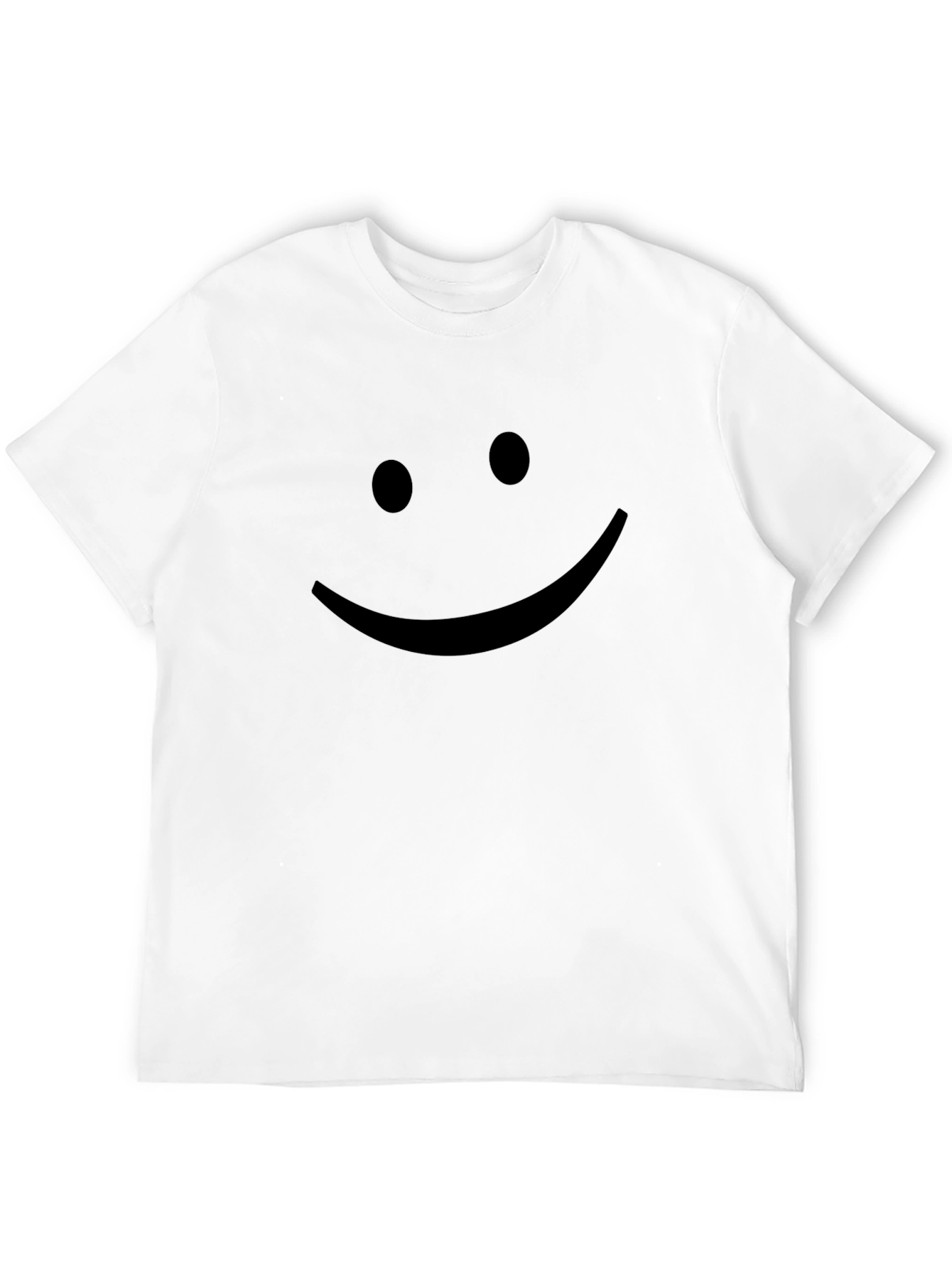 Smiley Face Black Cotton T-Shirt - Happy Vibes