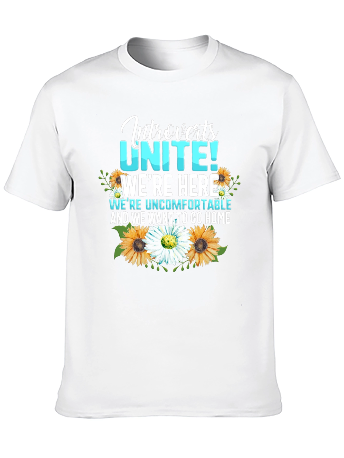 Introverts Unite T-Shirt with Floral Design