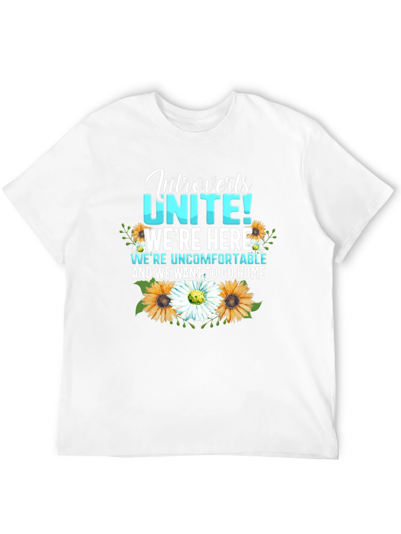 Introverts Unite T-Shirt with Floral Design