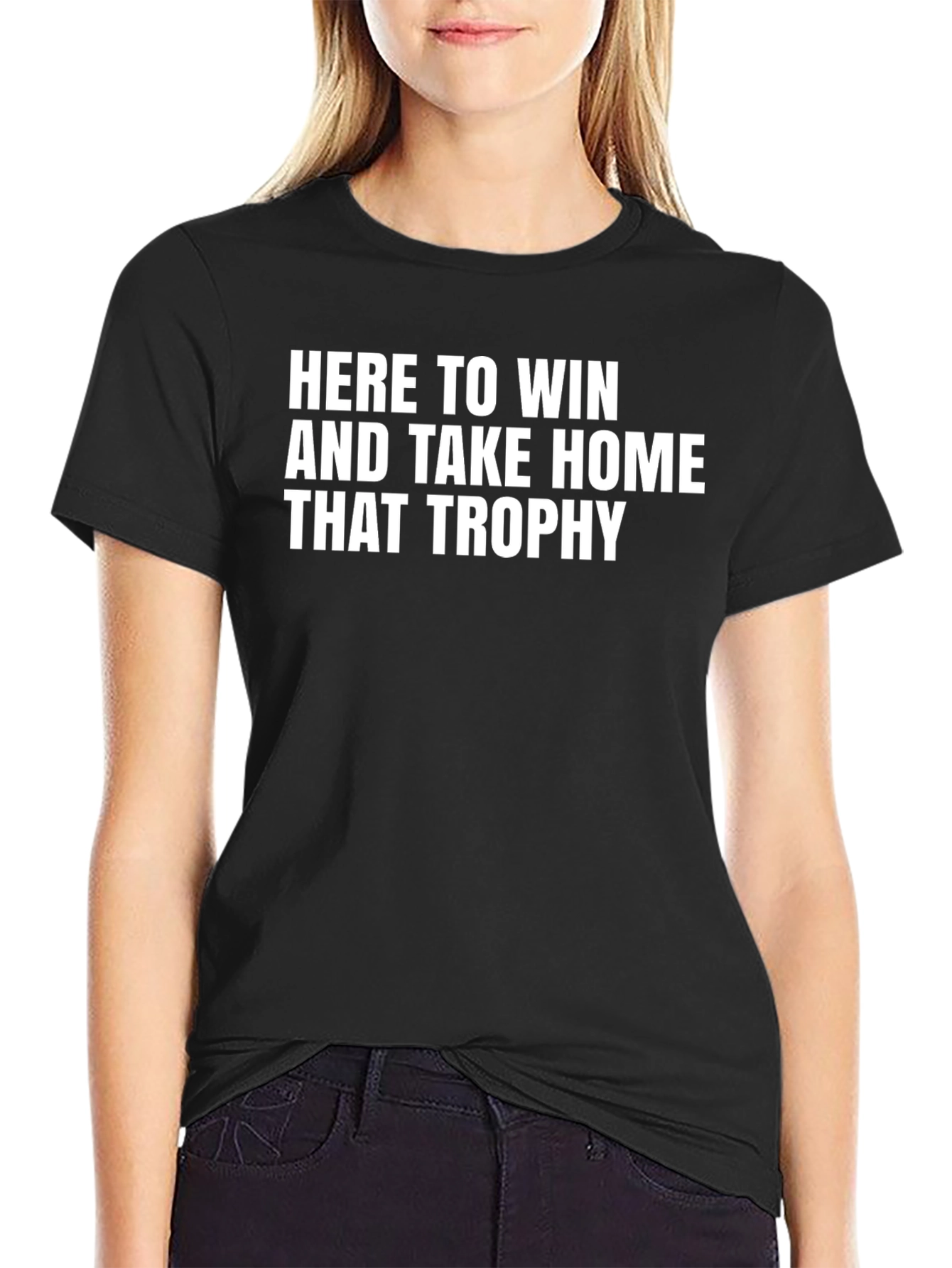 Here to Win Black Graphic Tee