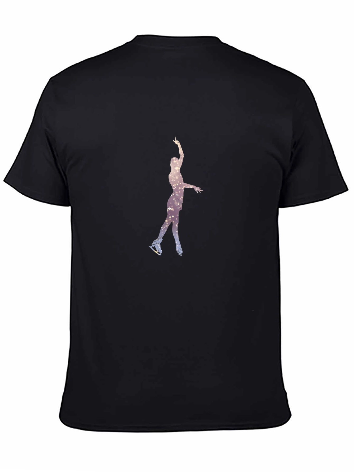 Figure Skating Tee - Starry Night Design Black T-Shirt