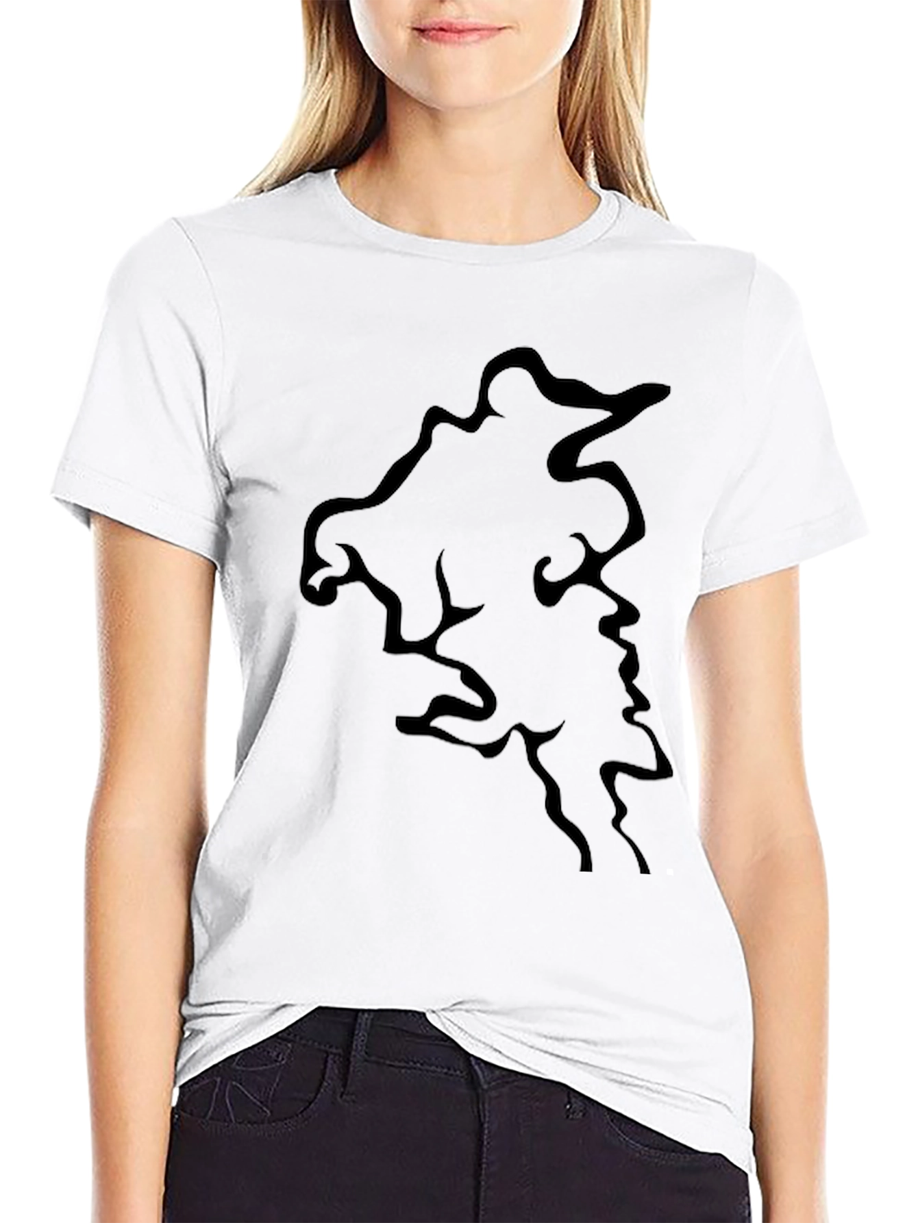 Mens Black Graphic Tee - Abstract Design