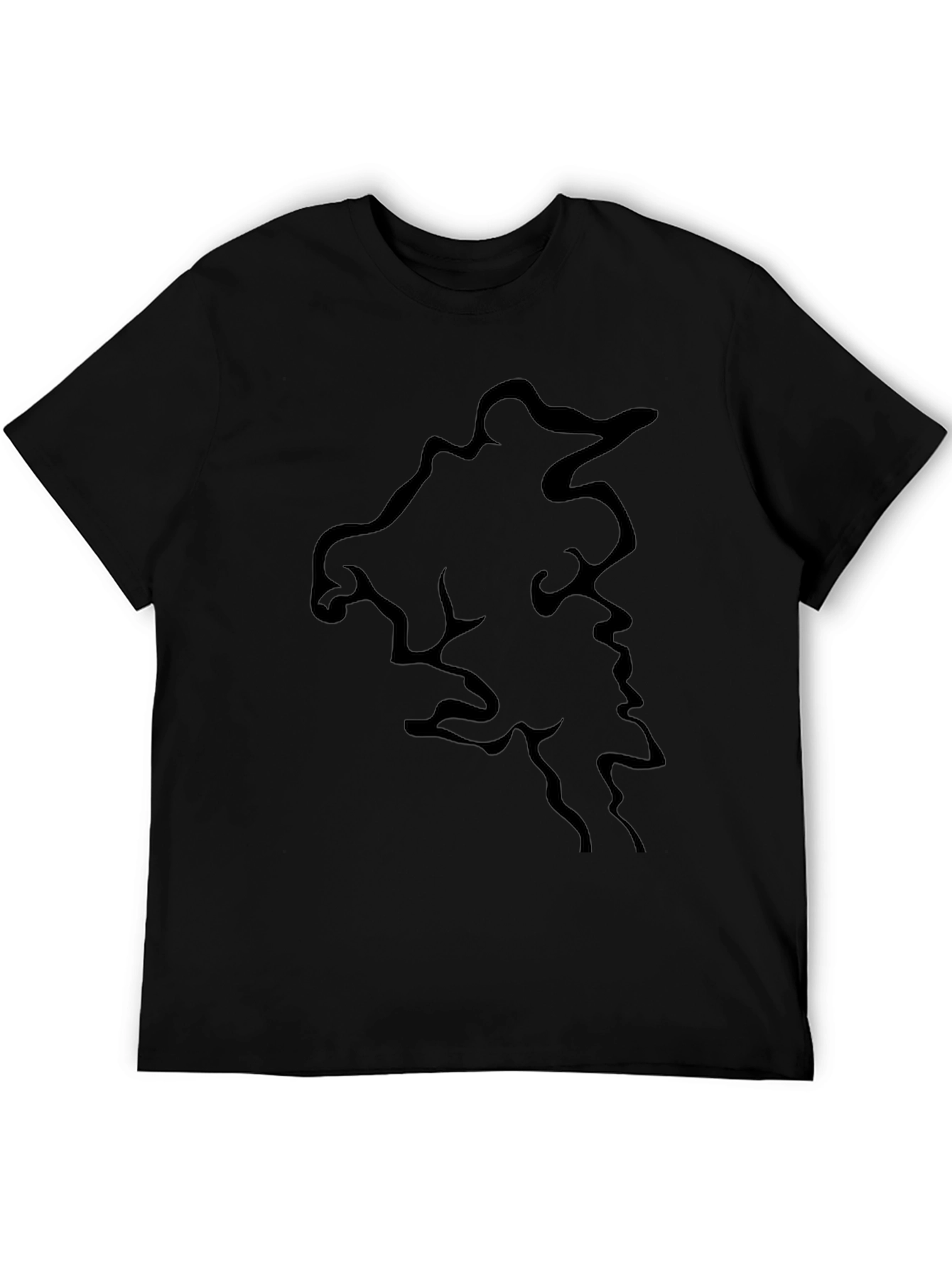 Mens Black Graphic Tee - Abstract Design