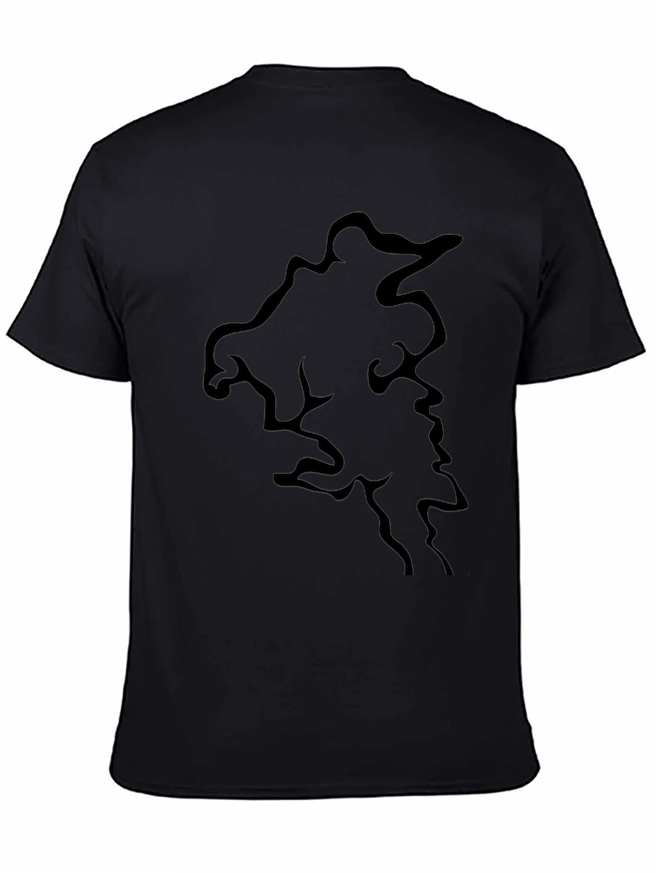 Mens Black Graphic Tee - Abstract Design
