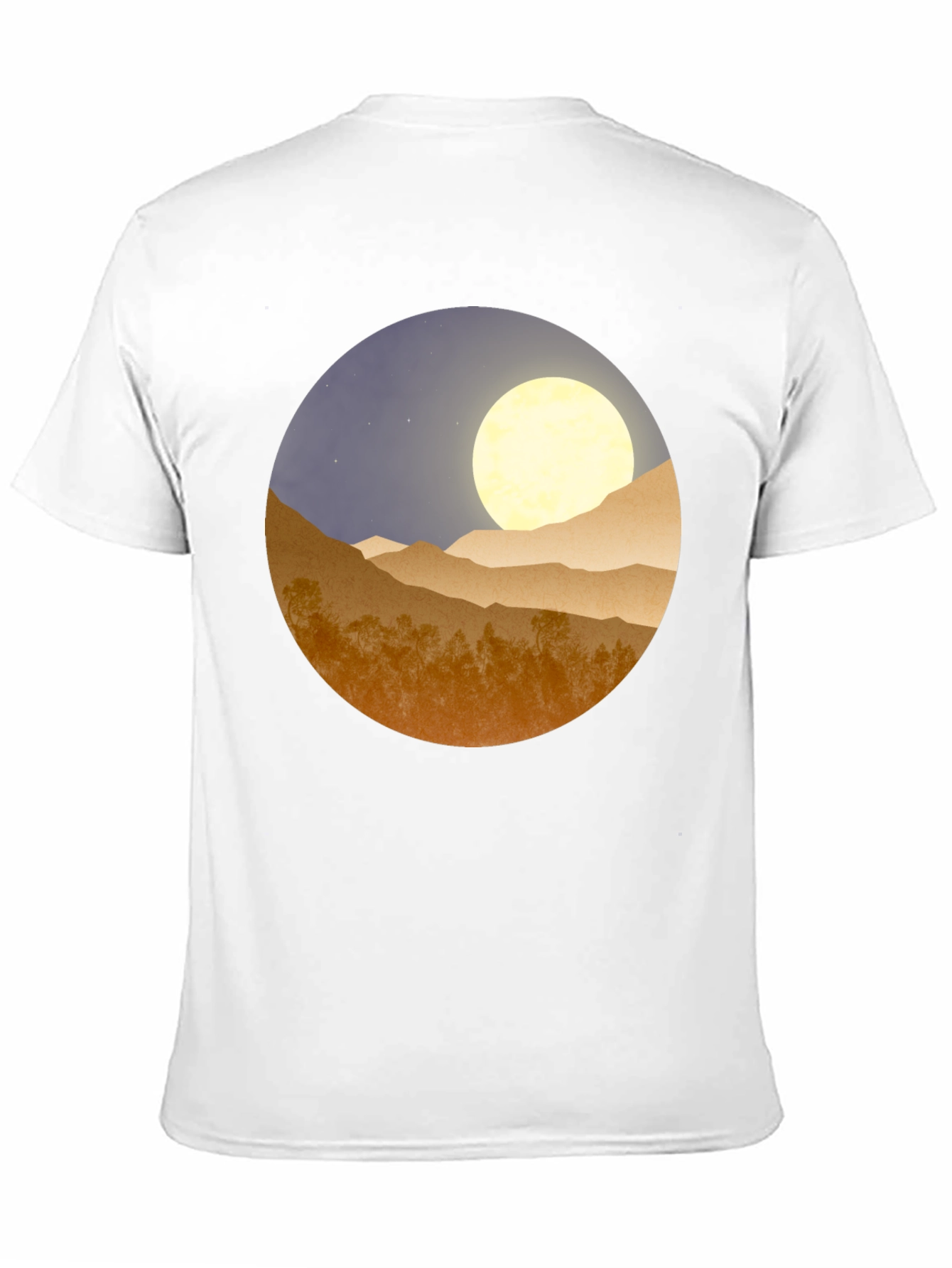 Moonlit Mountain Graphic Tee - Soft Black Cotton Blend