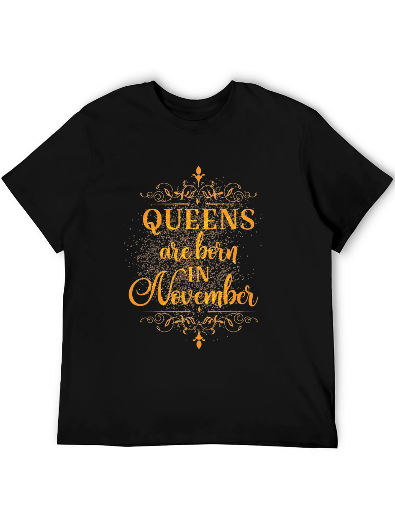 Queens Are Born in November Black T-Shirt