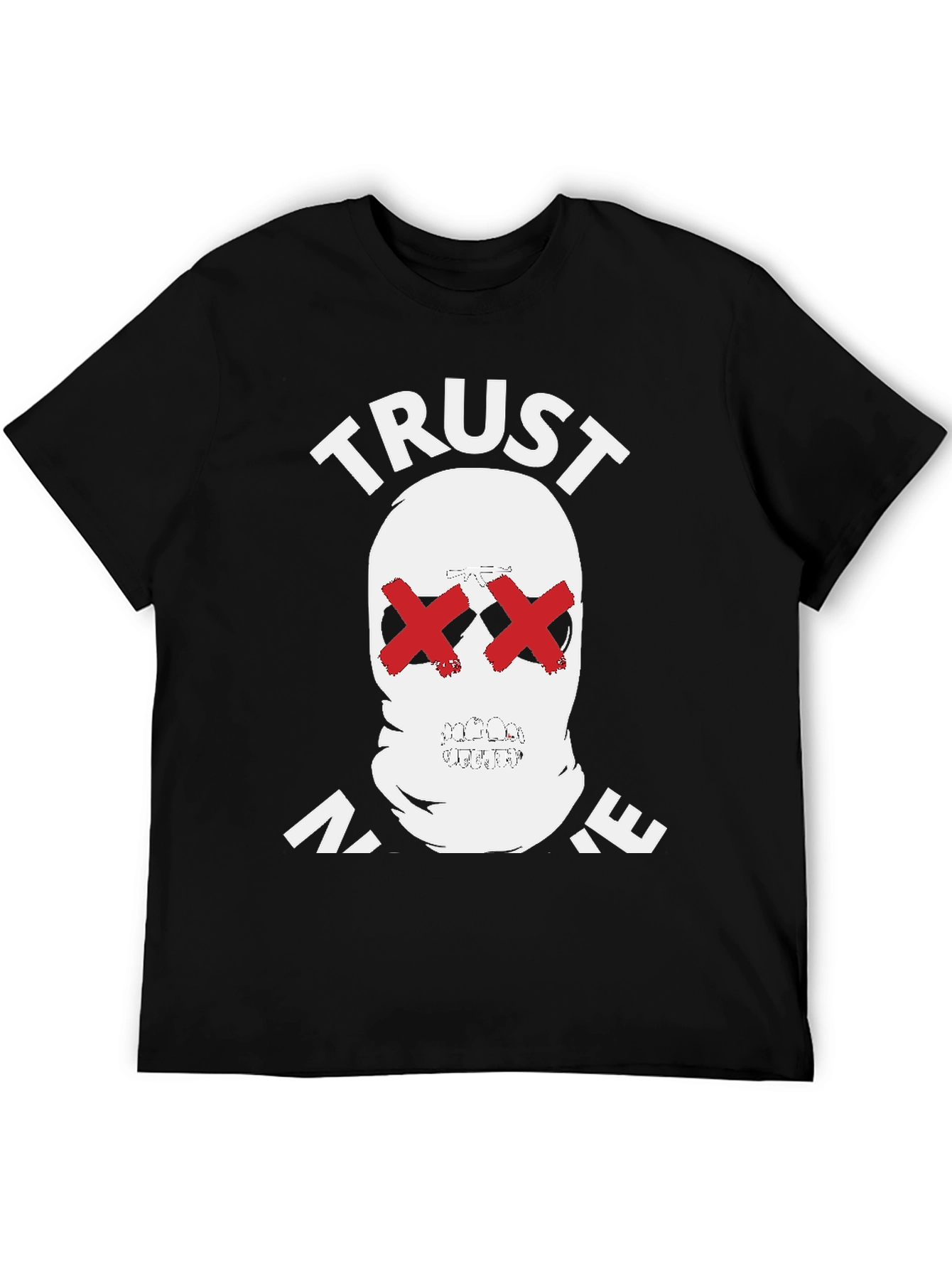 Trust No One Graphic Tee - Skull Red X