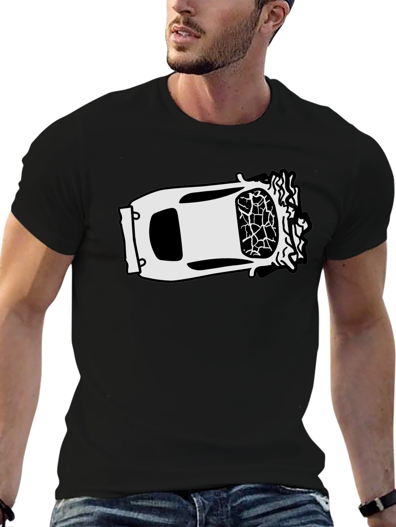 Cracked Windshield Car Graphic Tee