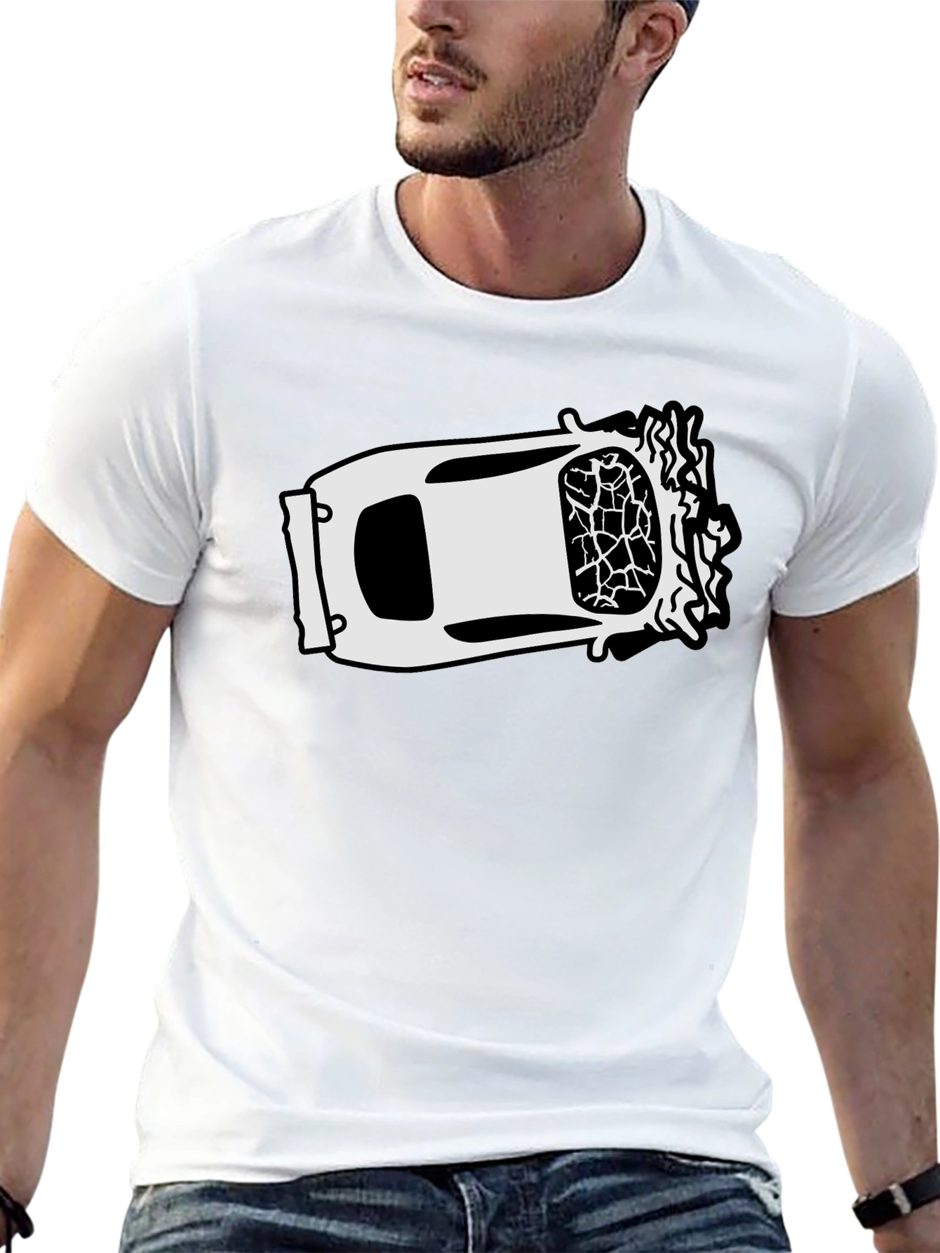 Cracked Windshield Car Graphic Tee