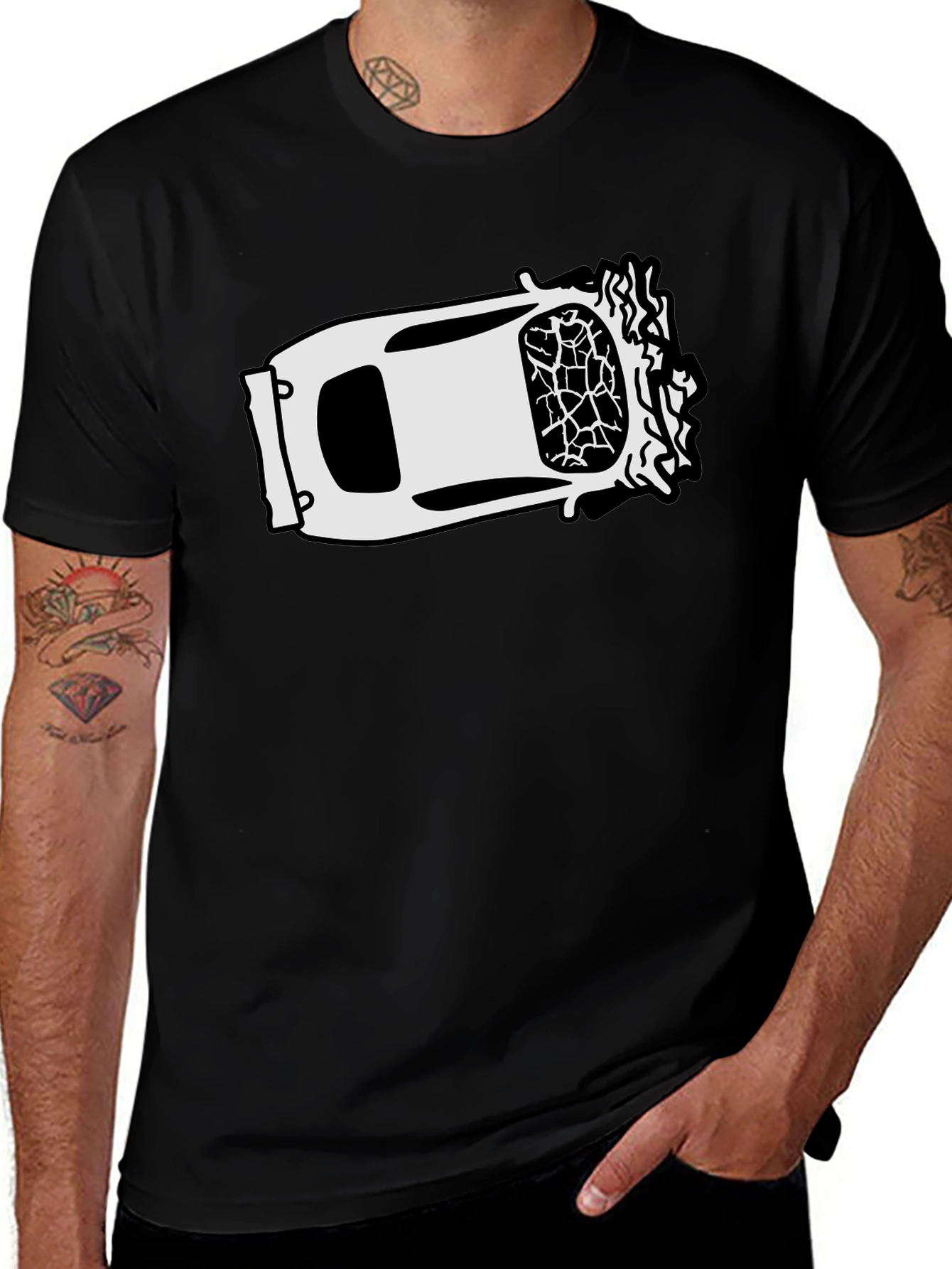 Cracked Windshield Car Graphic Tee