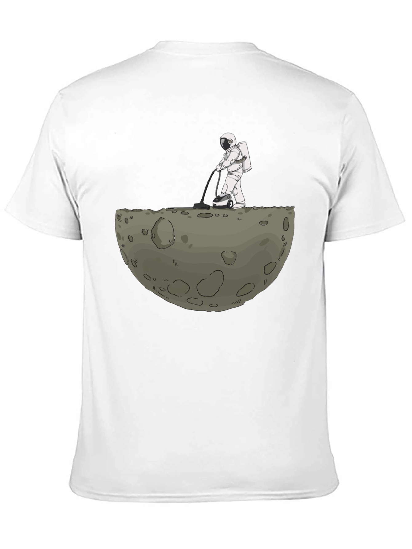 Astronaut Moon Cleaning Graphic T-Shirt