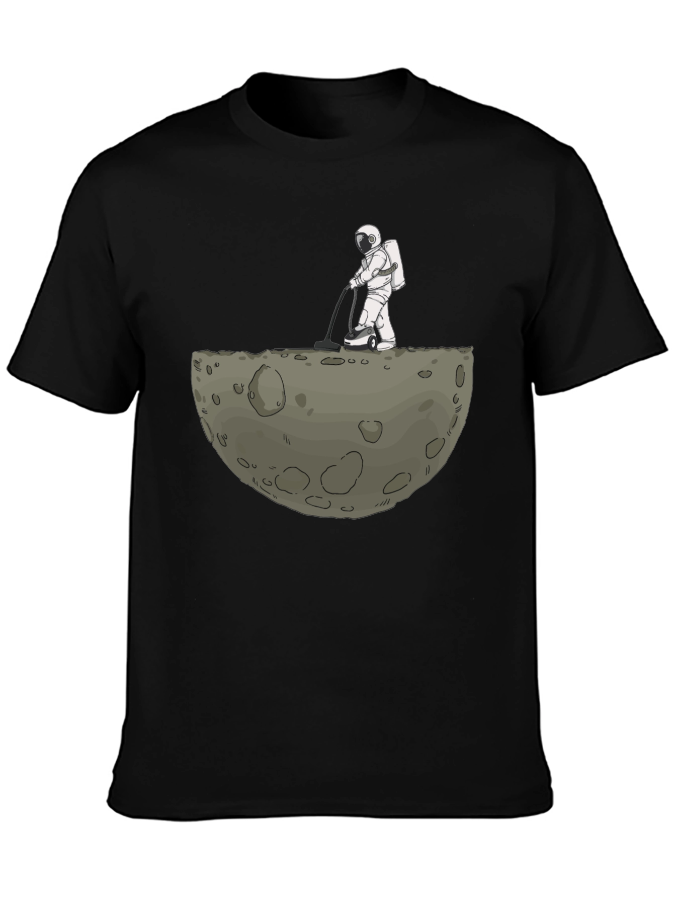 Astronaut Moon Cleaning Graphic T-Shirt