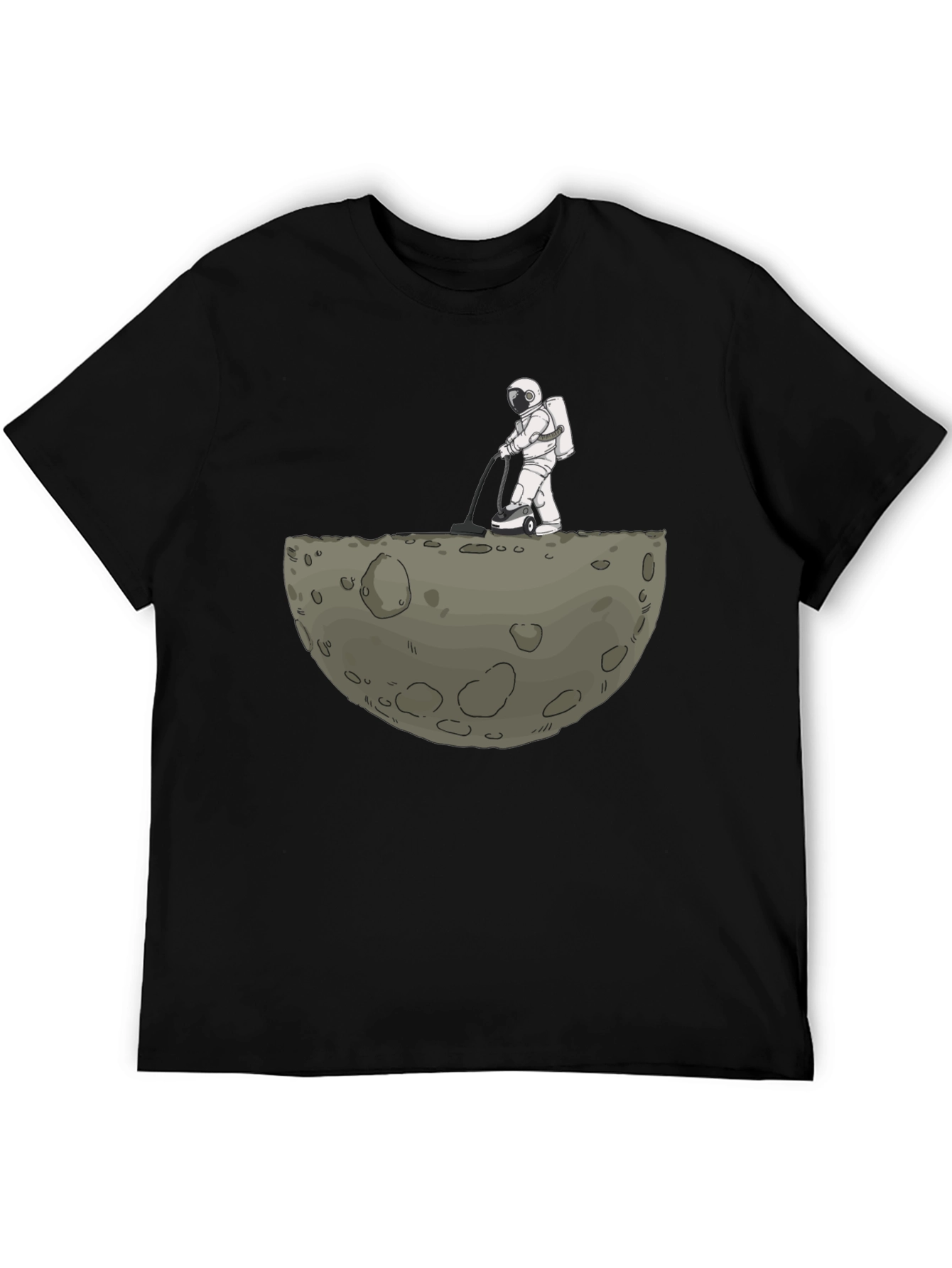Astronaut Moon Cleaning Graphic T-Shirt