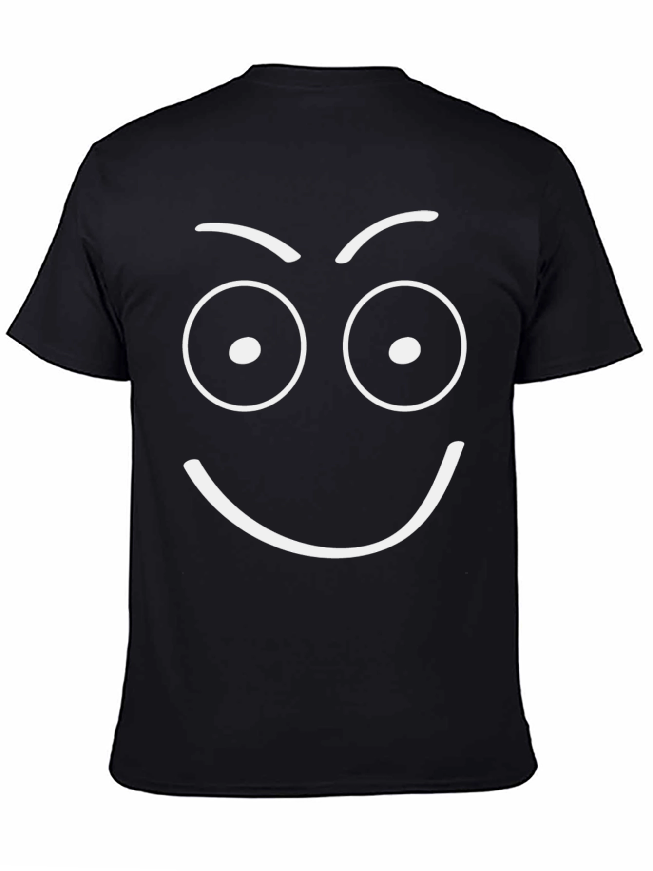 Funny Face Graphic Tee - Black Cotton T-Shirt