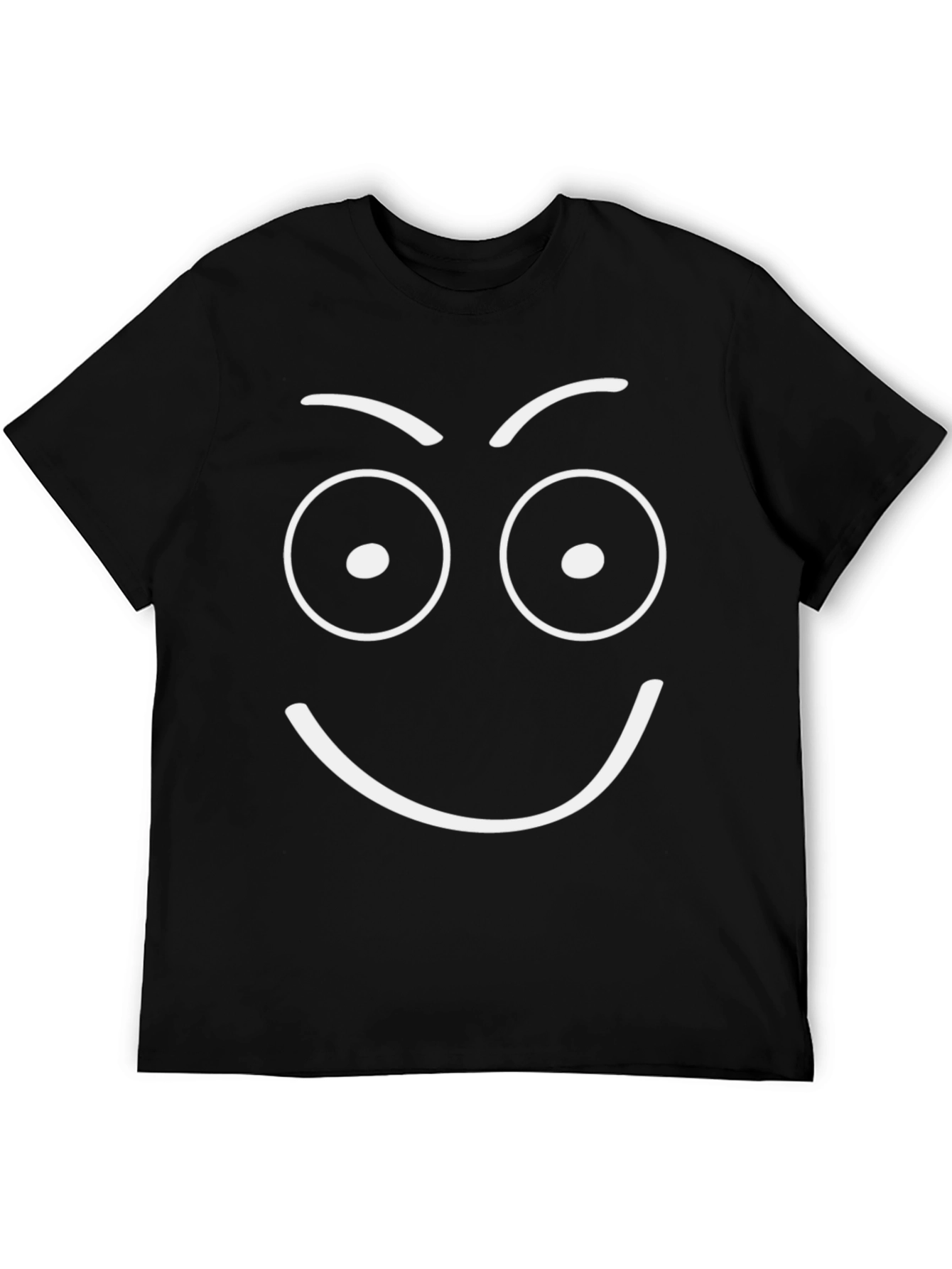 Funny Face Graphic Tee - Black Cotton T-Shirt