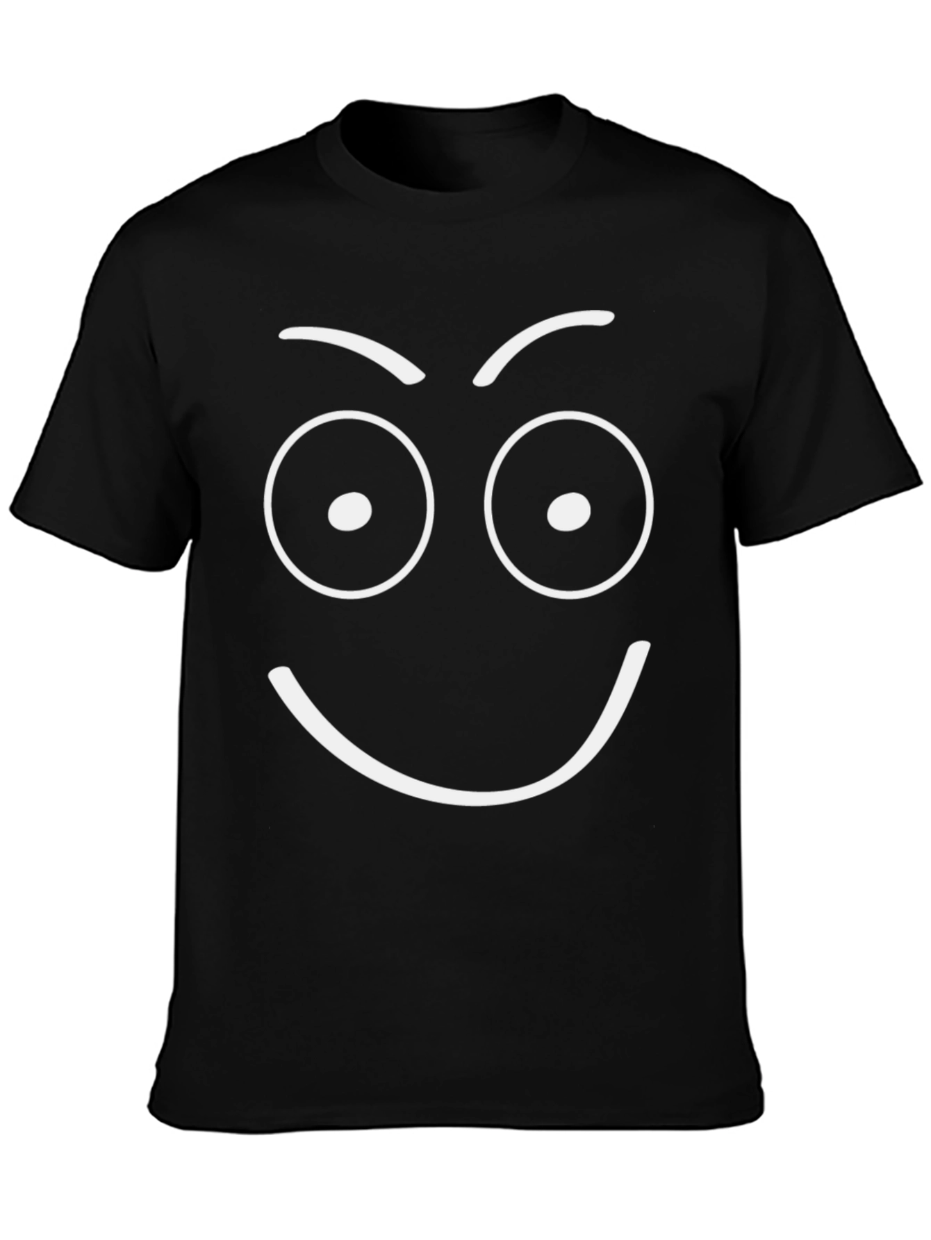 Funny Face Graphic Tee - Black Cotton T-Shirt