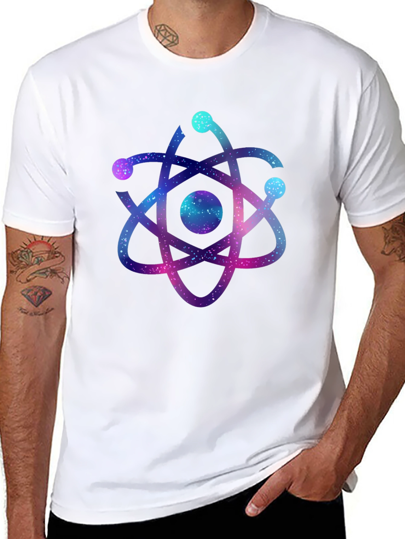 Galaxy Atom Graphic Black T-Shirt