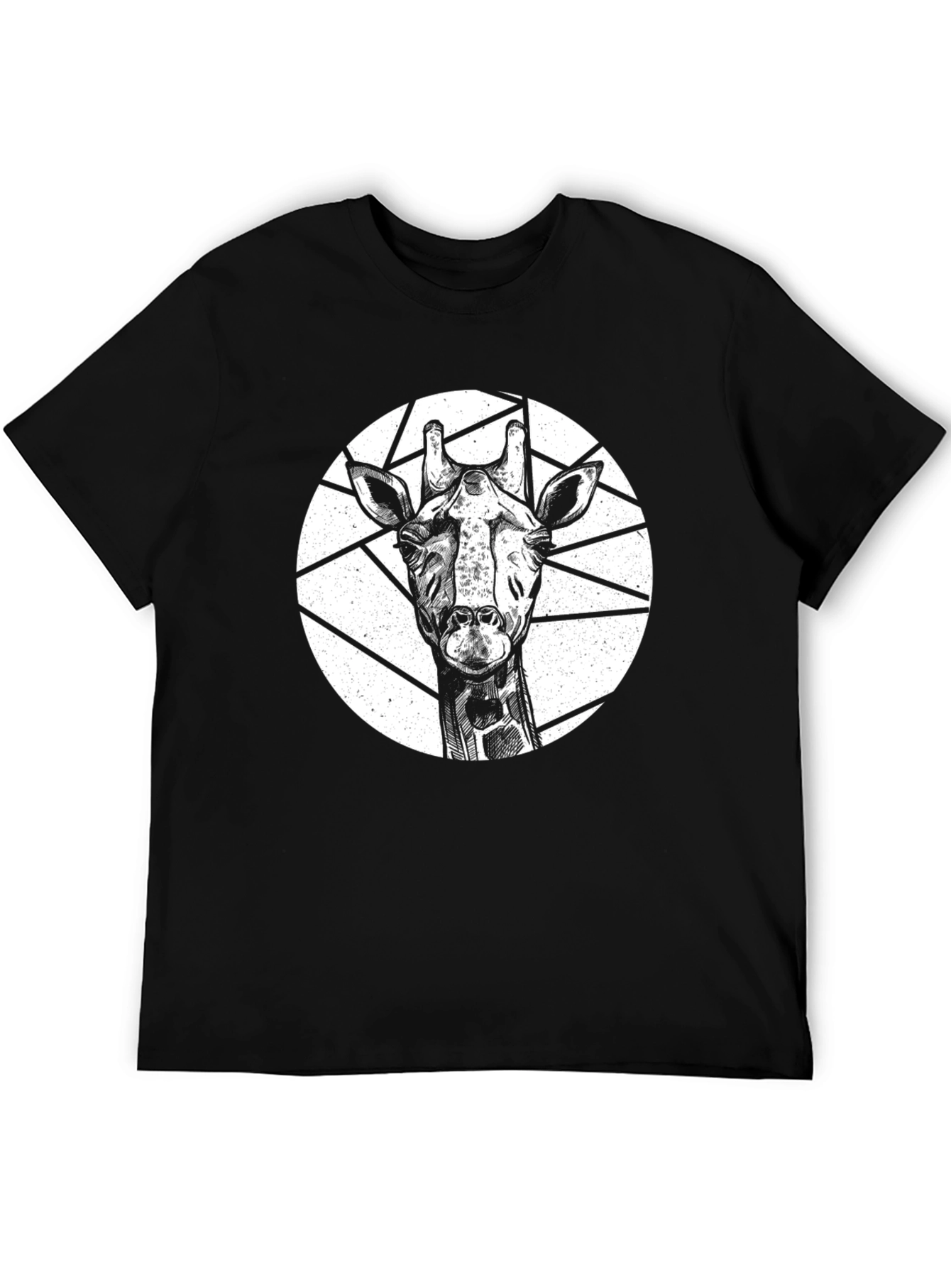 Giraffe Graphic T-Shirt - Black Animal Tee