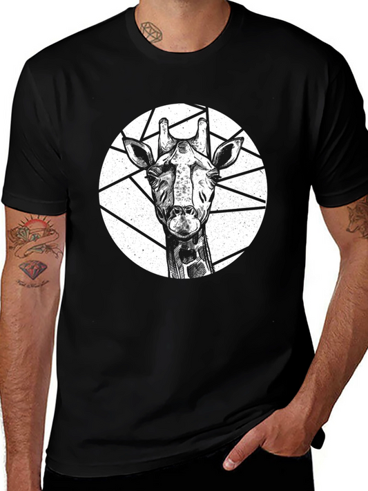 Giraffe Graphic T-Shirt - Black Animal Tee