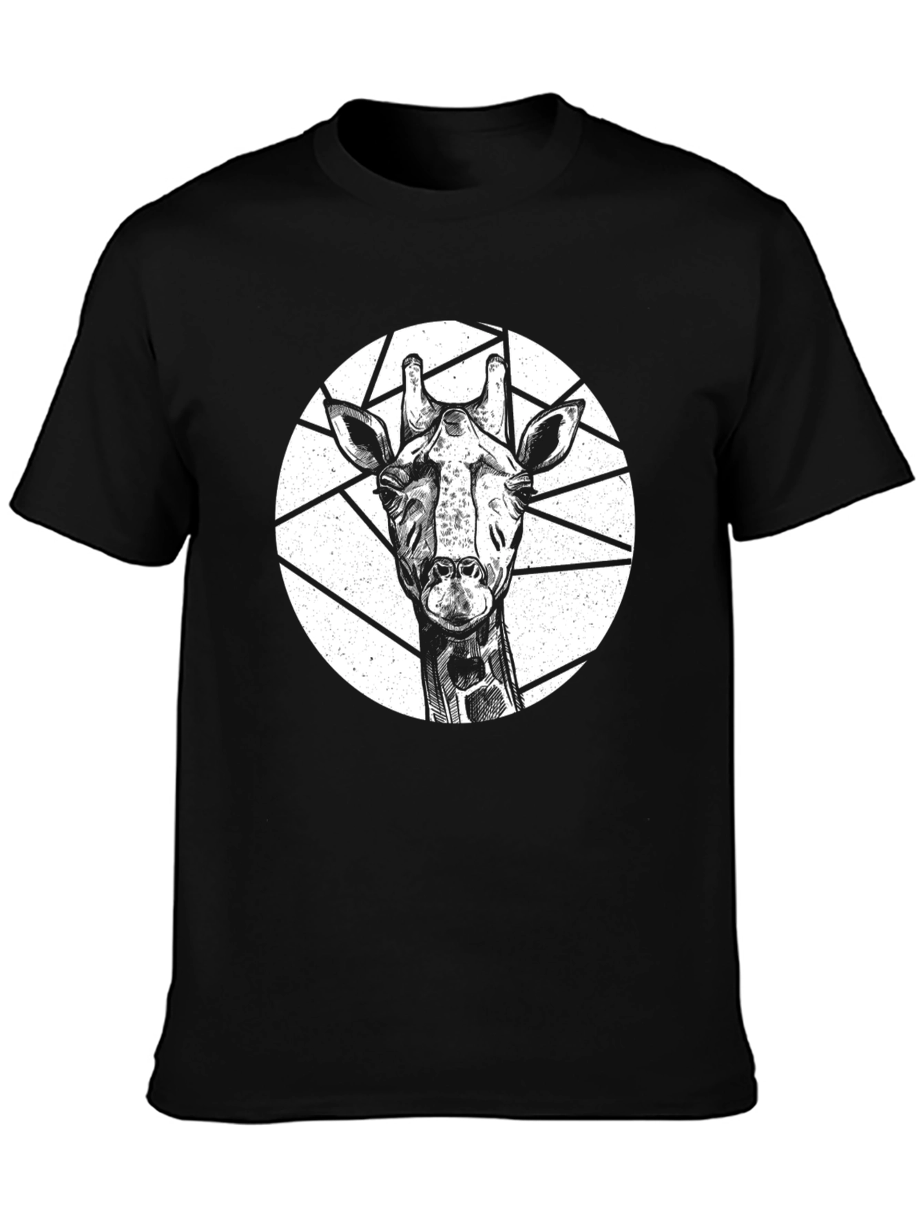 Giraffe Graphic T-Shirt - Black Animal Tee