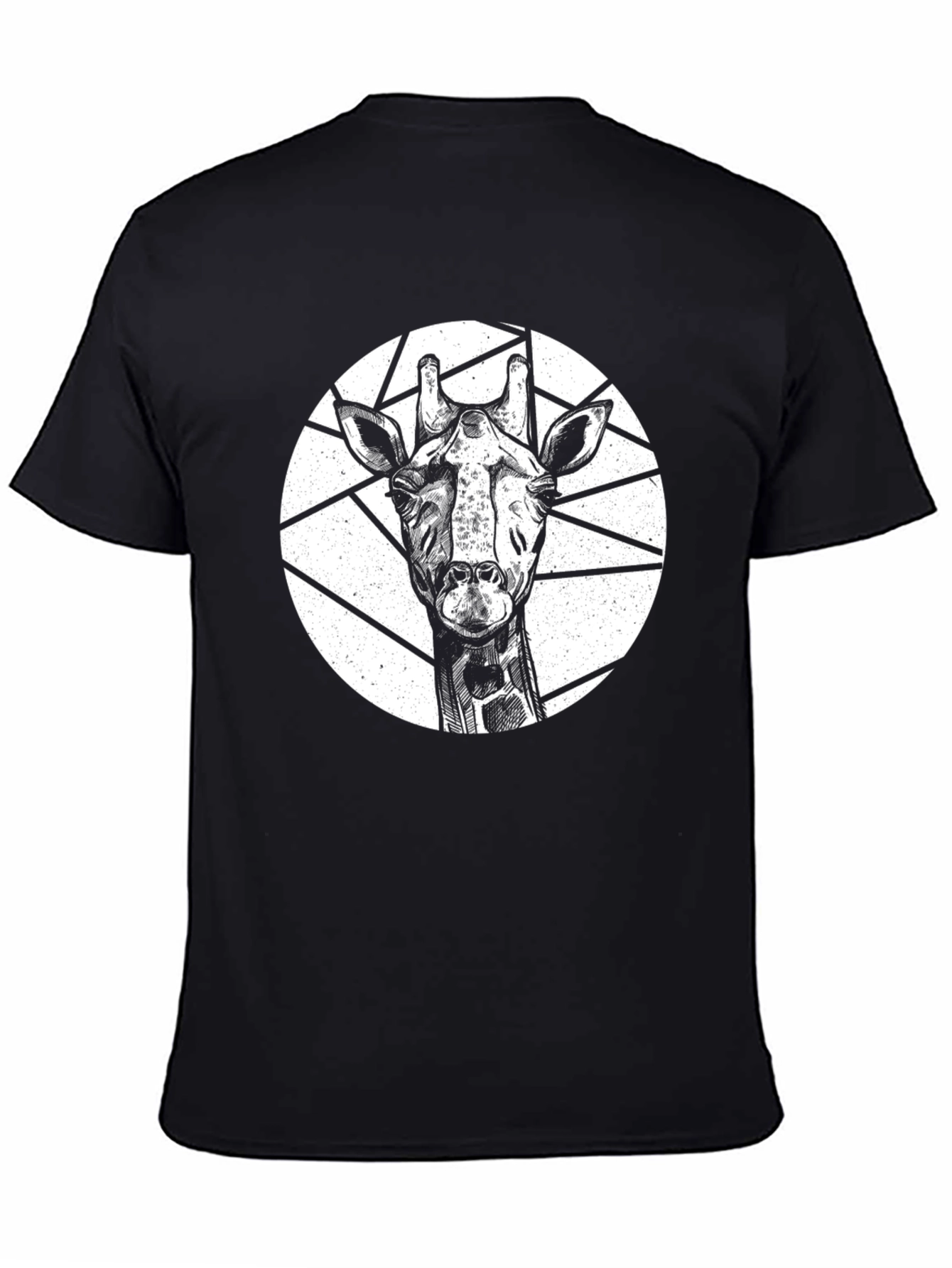 Giraffe Graphic T-Shirt - Black Animal Tee