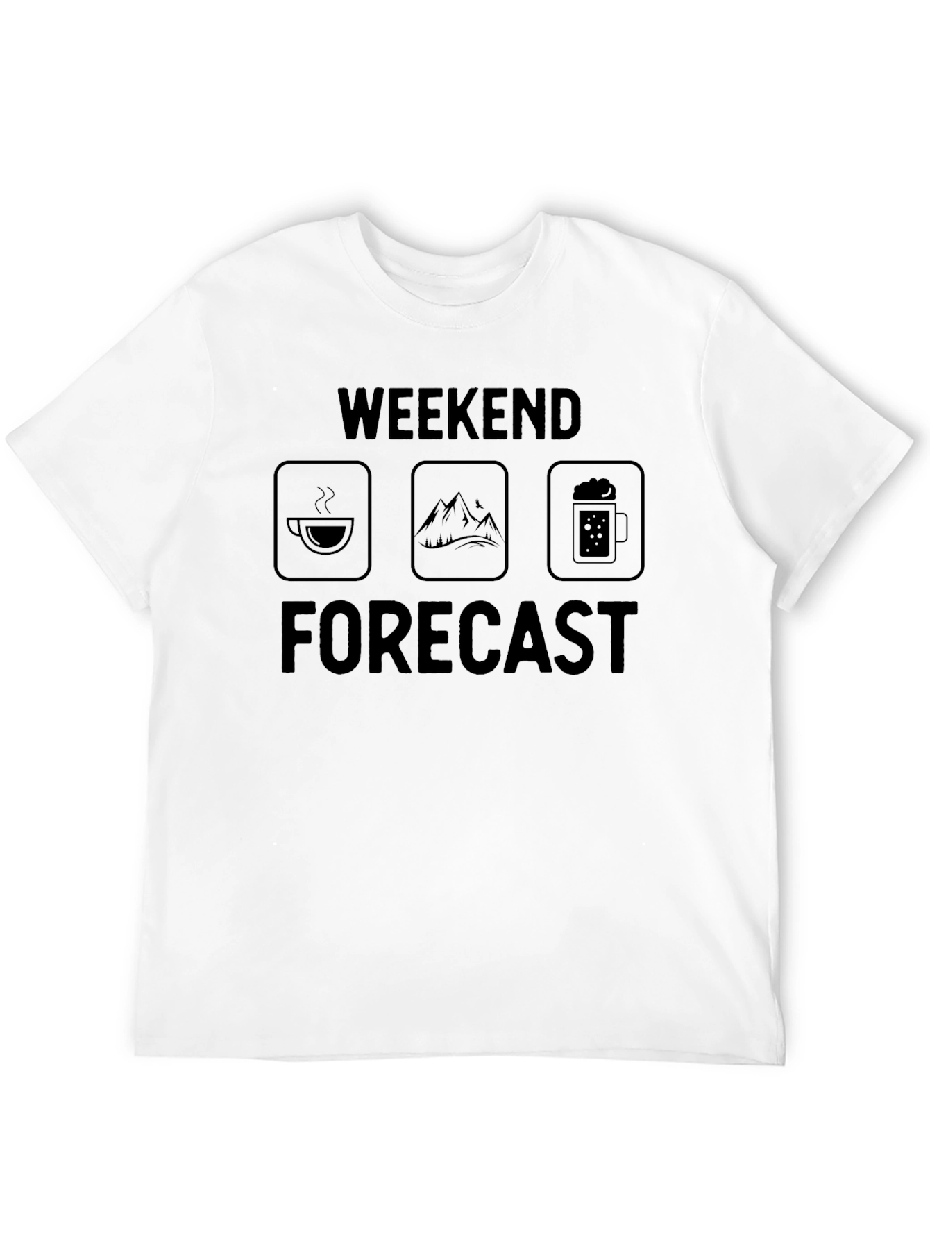 Weekend Forecast T-Shirt - Coffee Mountains Beer