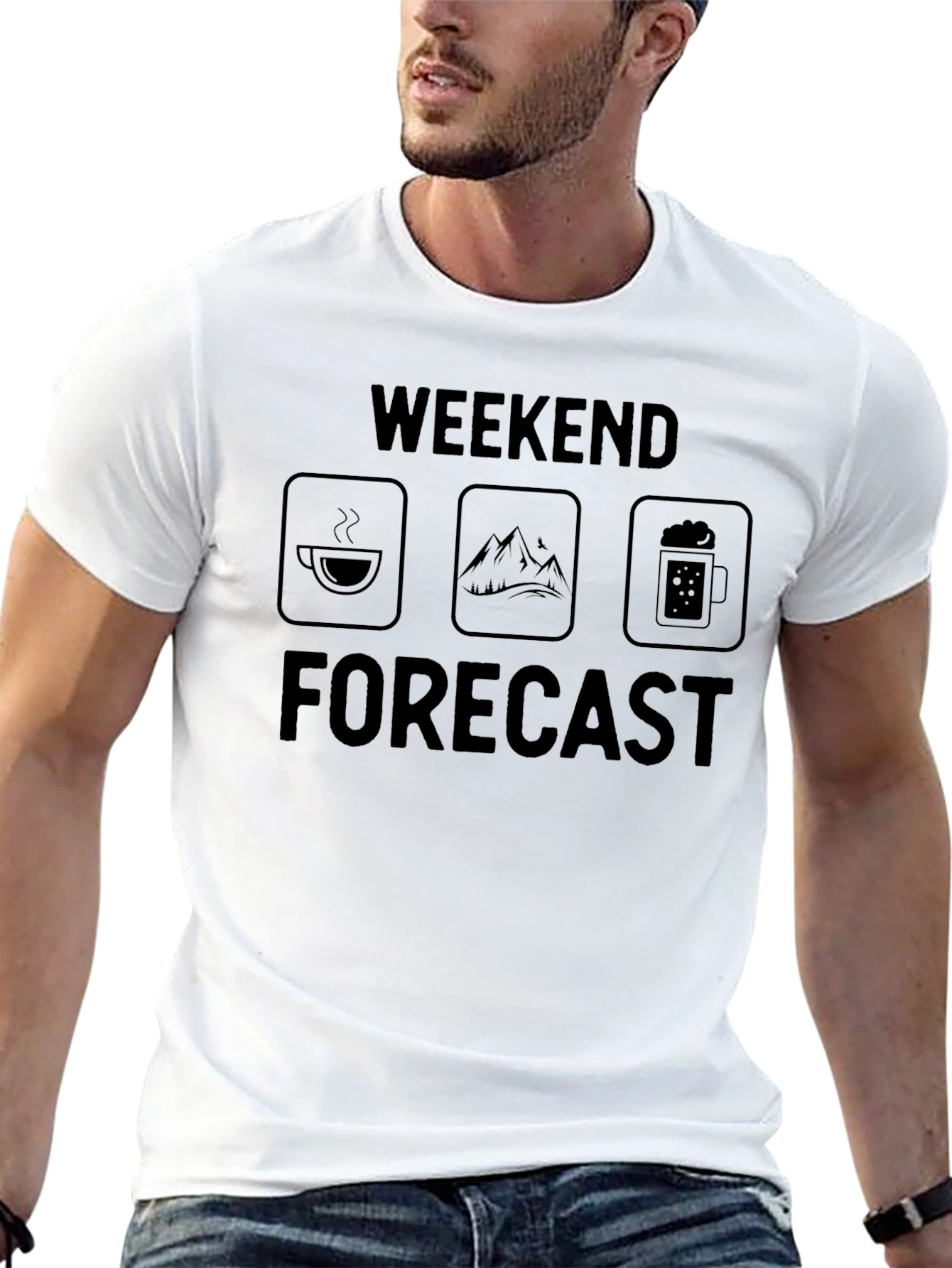 Weekend Forecast T-Shirt - Coffee Mountains Beer