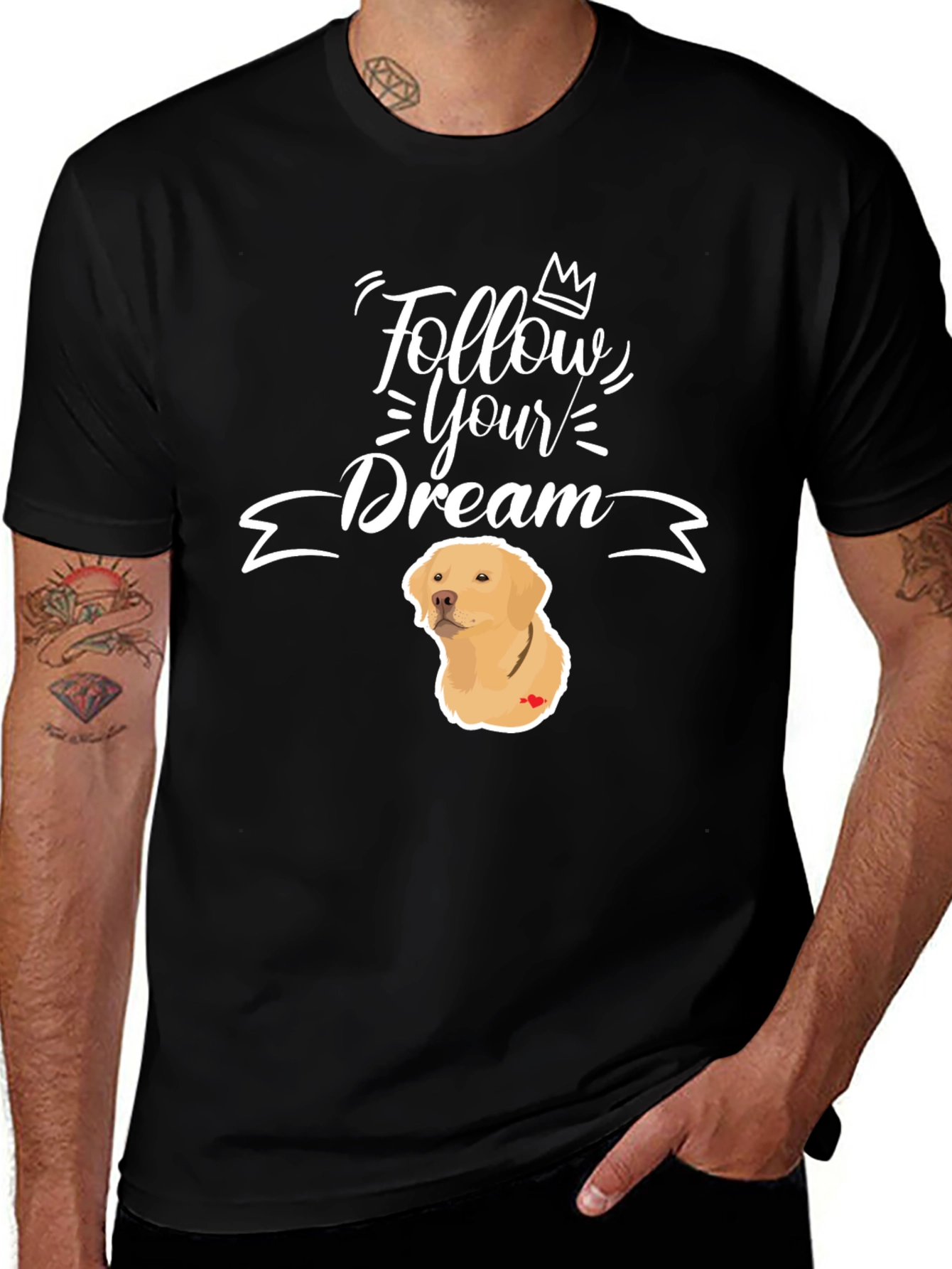 Follow Your Dream Dog Graphic T-Shirt