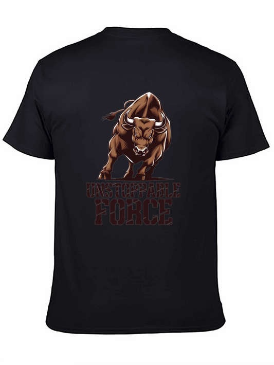 Unstoppable Force Bull Graphic T-Shirt