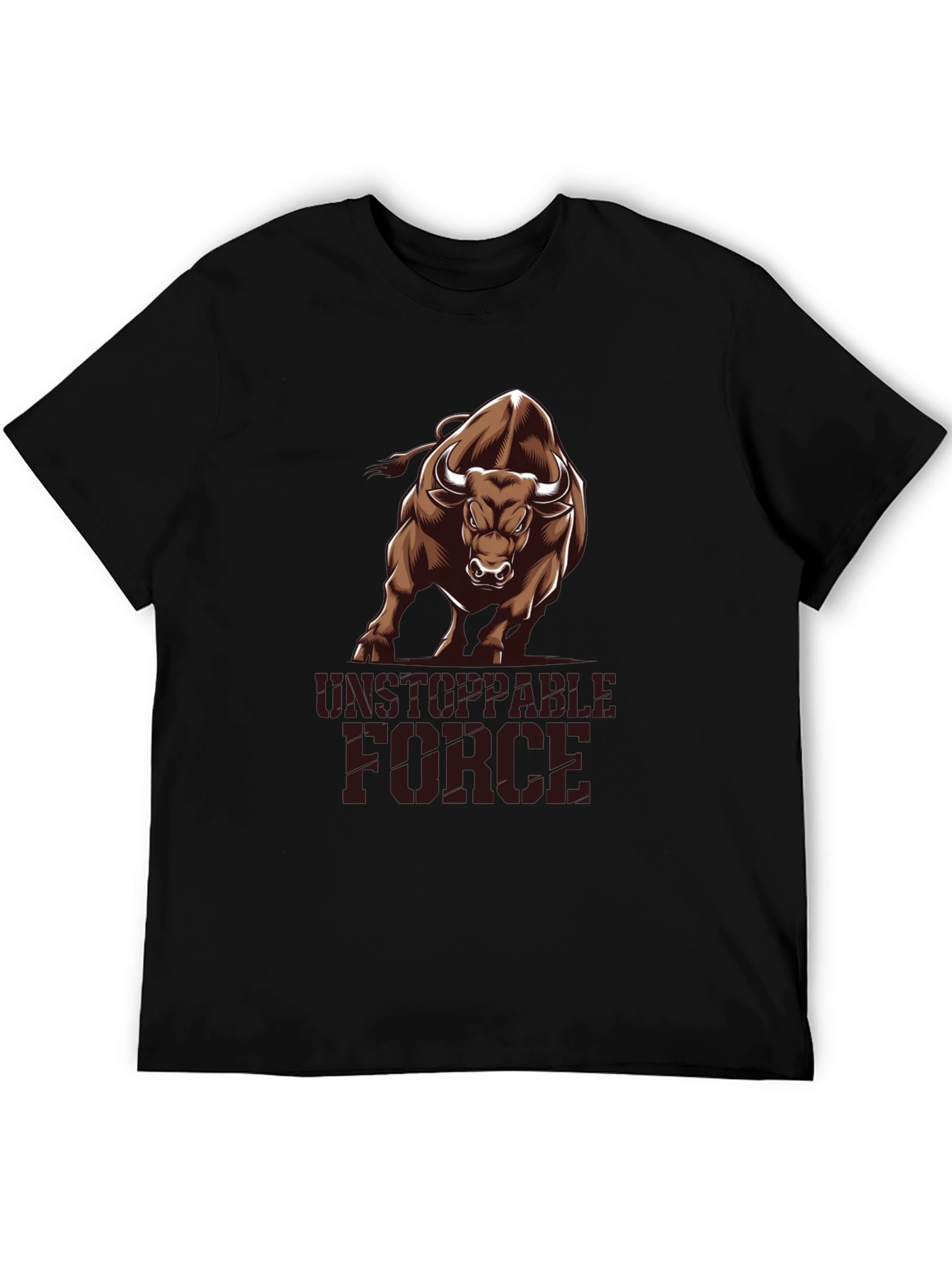 Unstoppable Force Bull Graphic T-Shirt