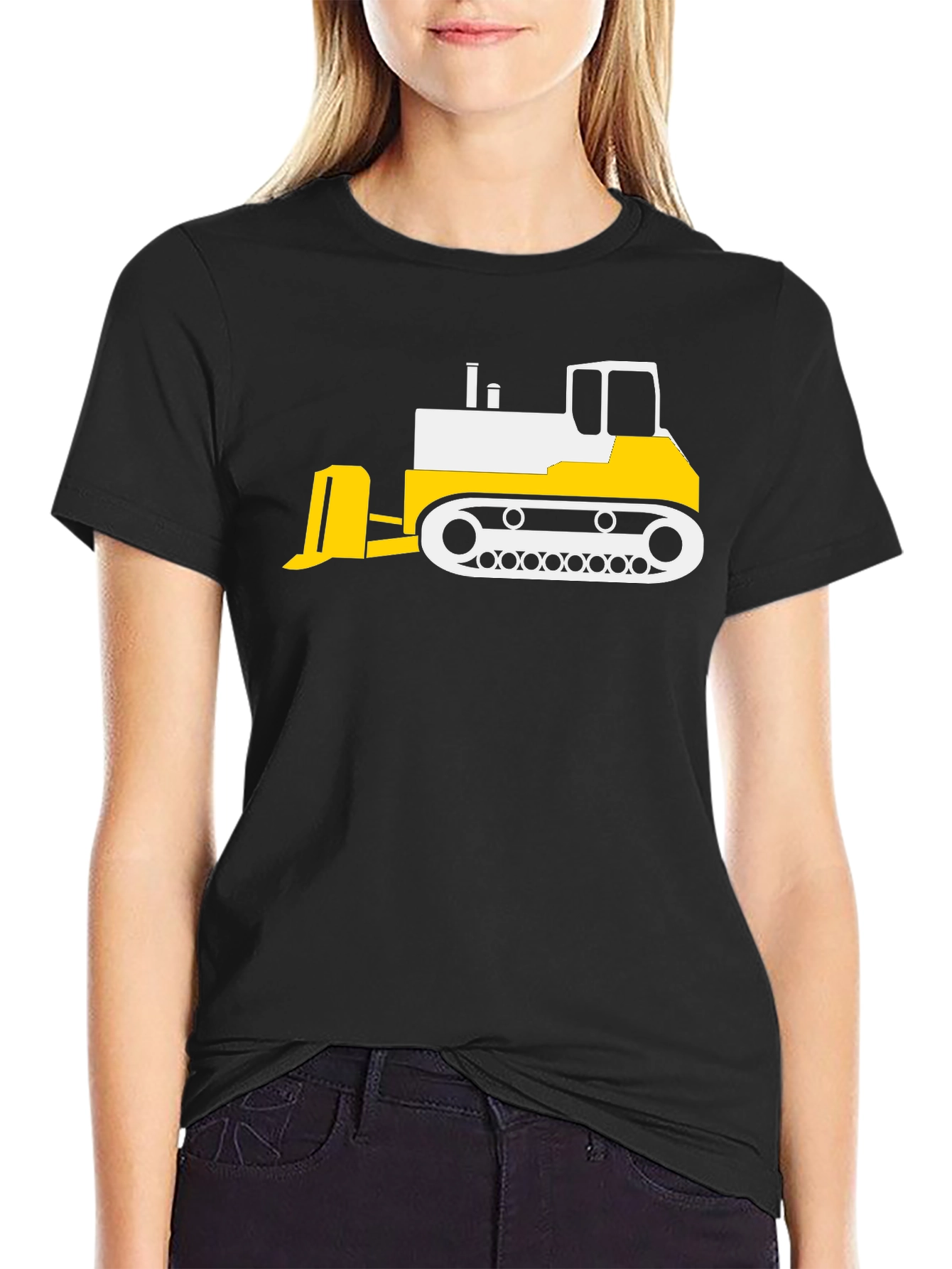 Bulldozer Graphic Black T-Shirt