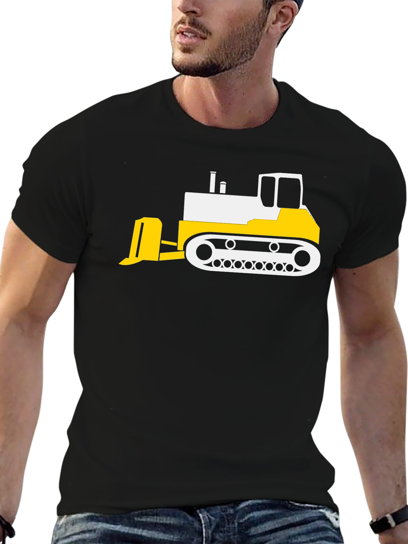 Bulldozer Graphic Black T-Shirt