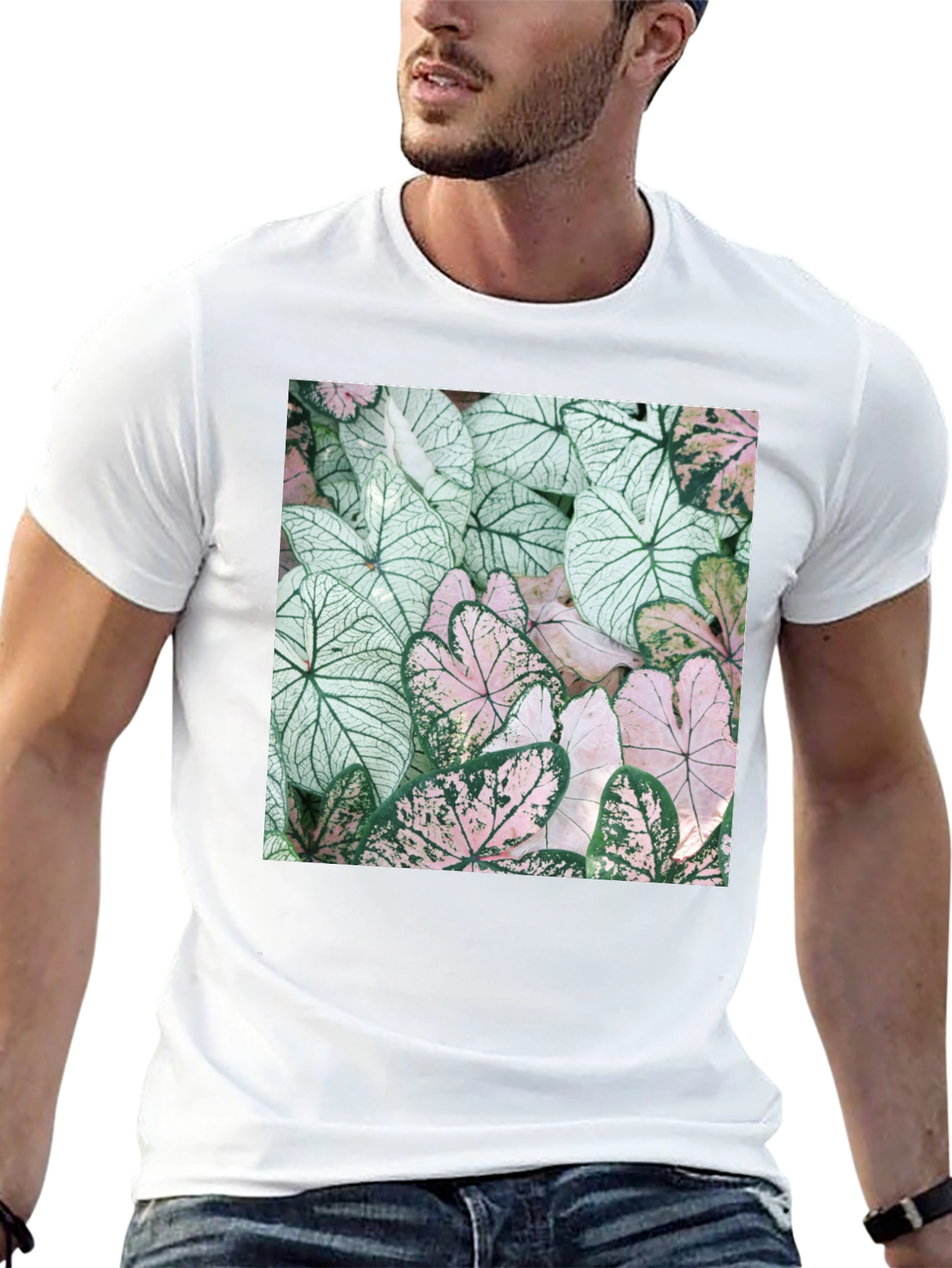Tropical Leaves T-Shirt - Modern Botanical Design