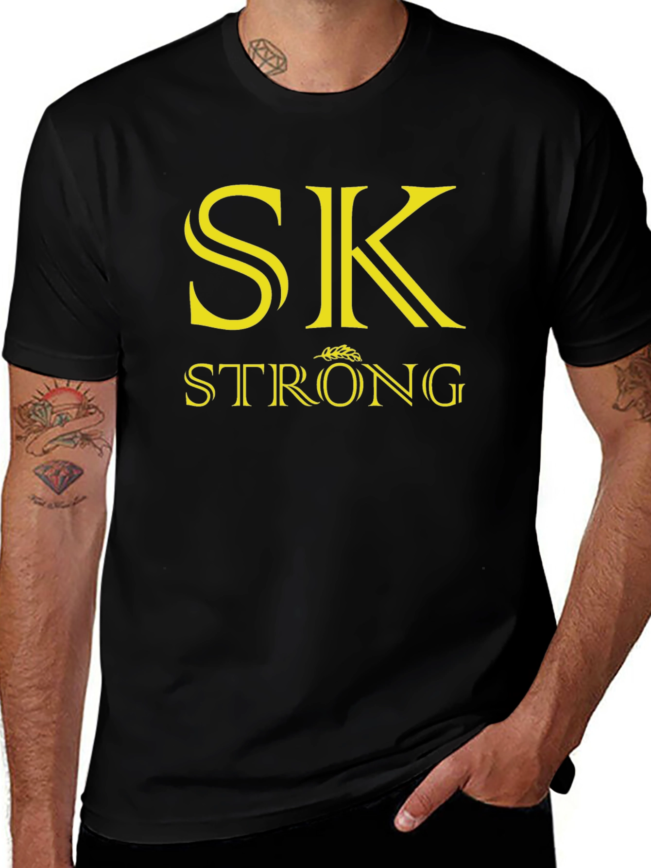SK Strong Graphic Tee - Black Cotton Blend