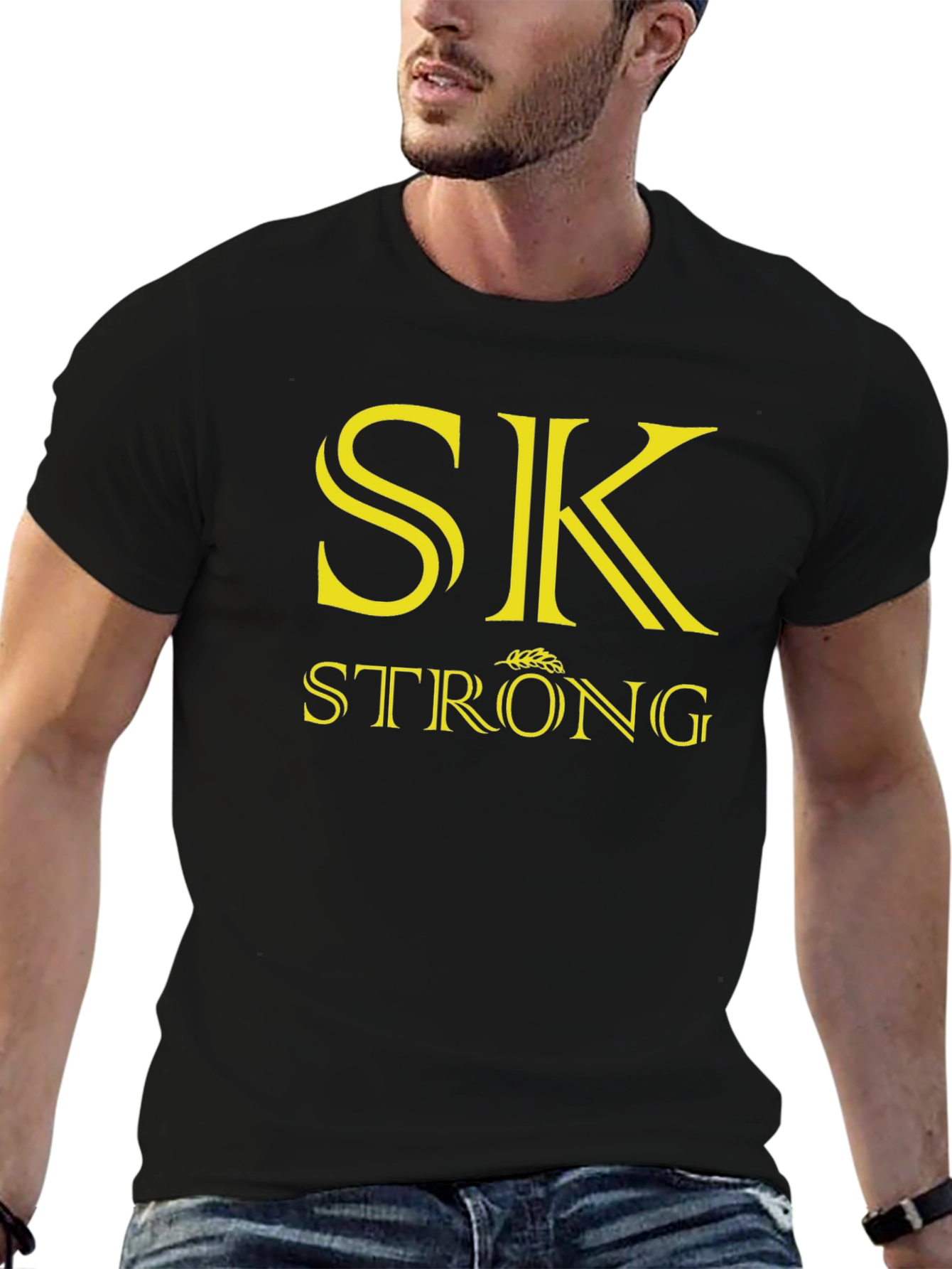 SK Strong Graphic Tee - Black Cotton Blend