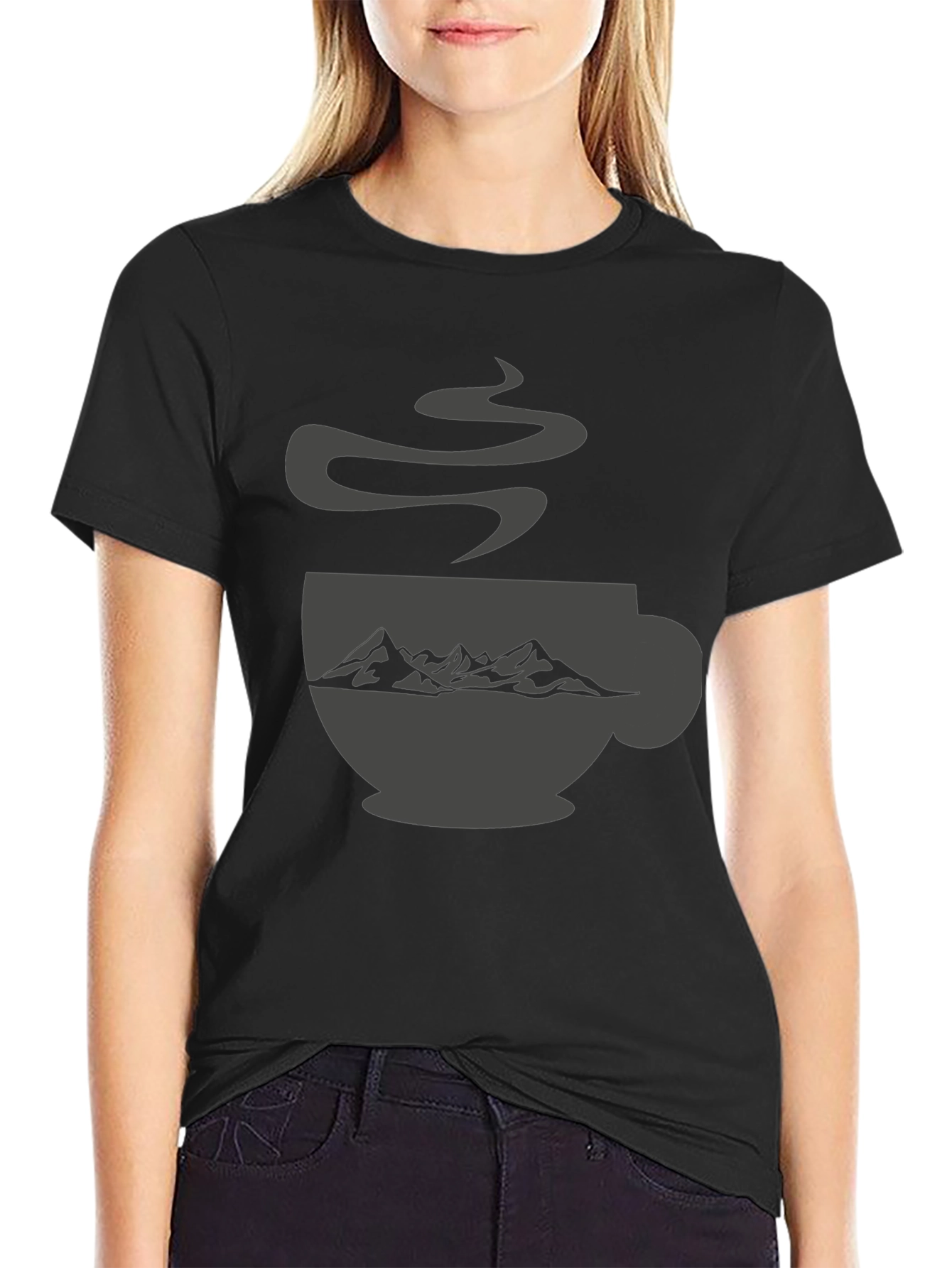 Mountain Coffee Cup Graphic Tee