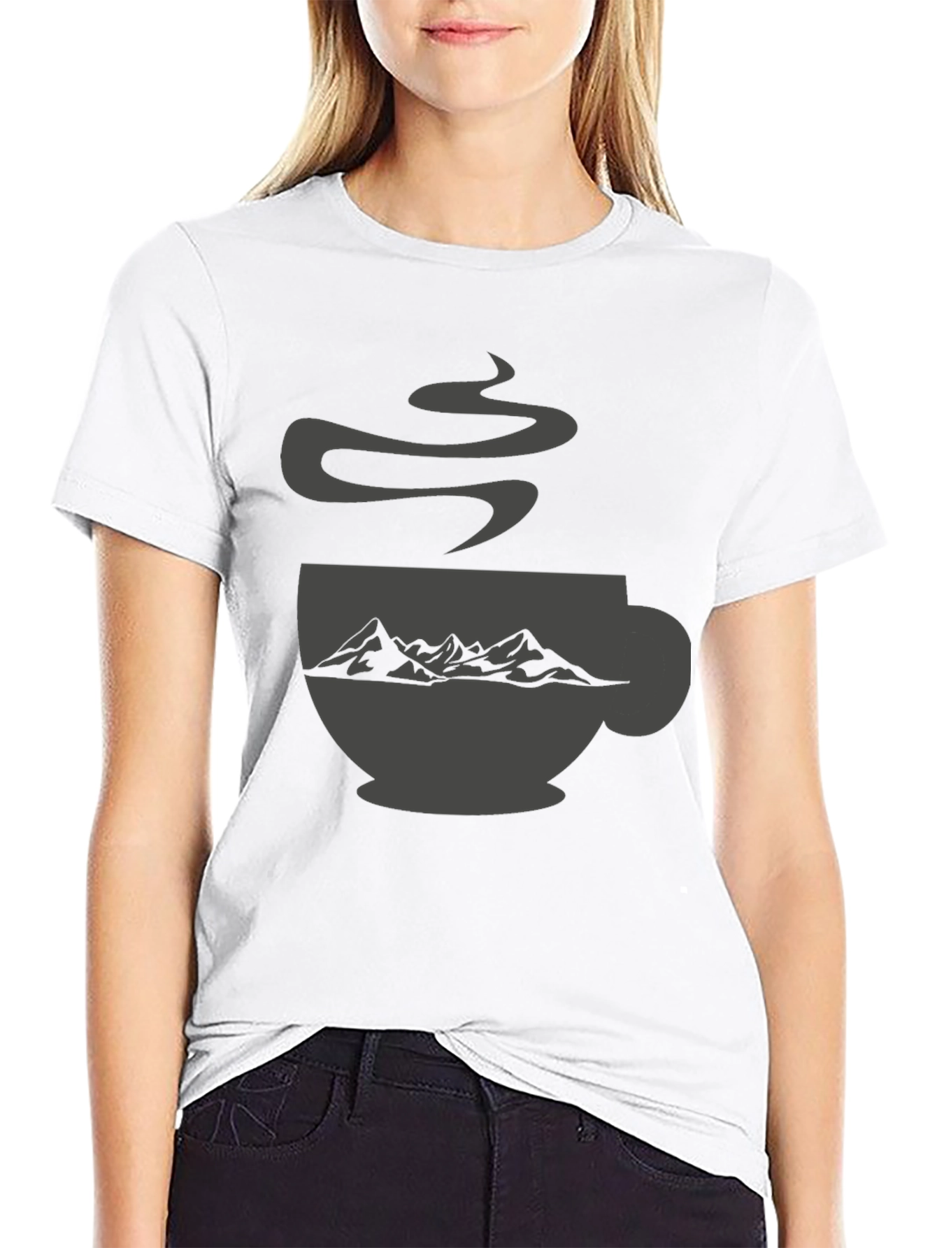 Mountain Coffee Cup Graphic Tee