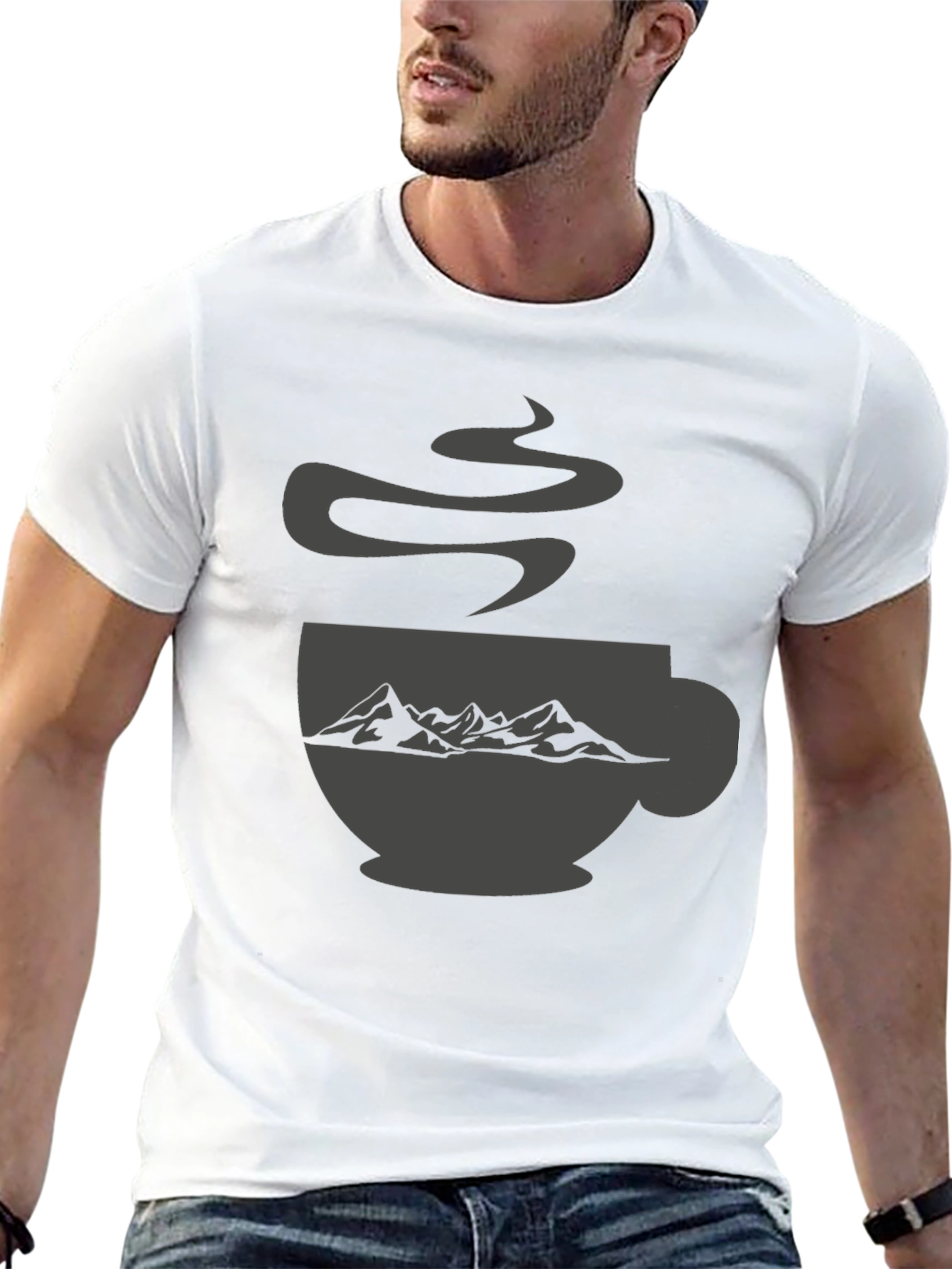 Mountain Coffee Cup Graphic Tee