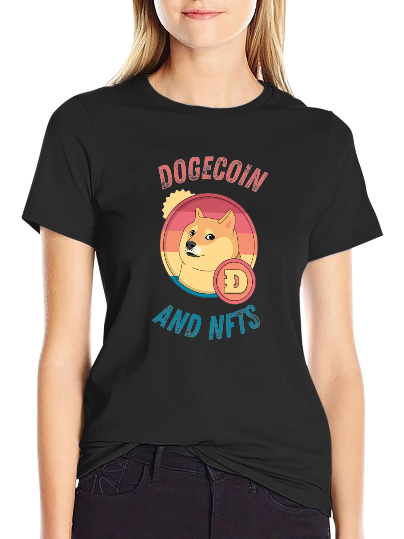 Dogecoin and NFTs Black T-Shirt
