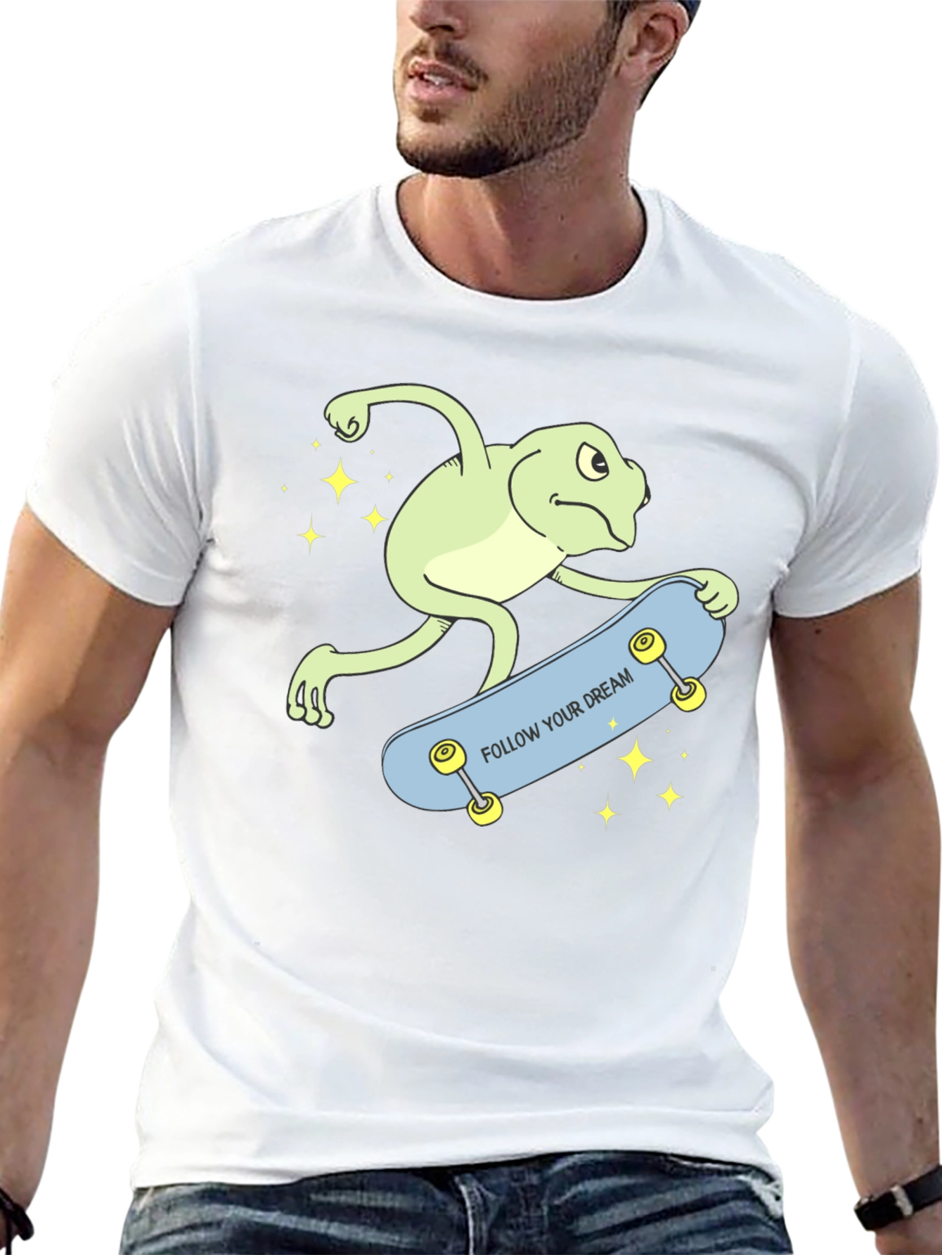 Skateboarding Frog Graphic T-Shirt