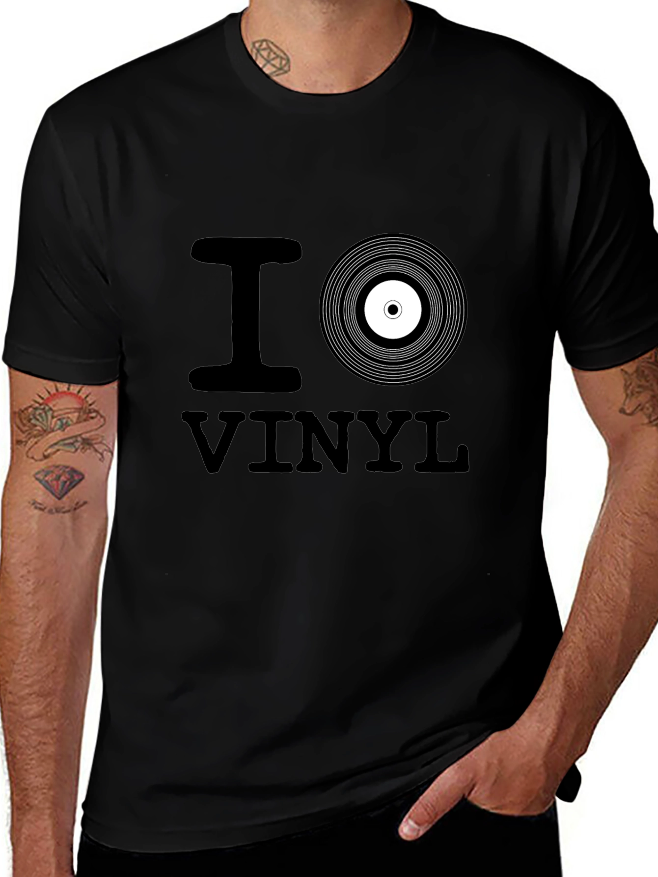 I Love Vinyl Black T-Shirt