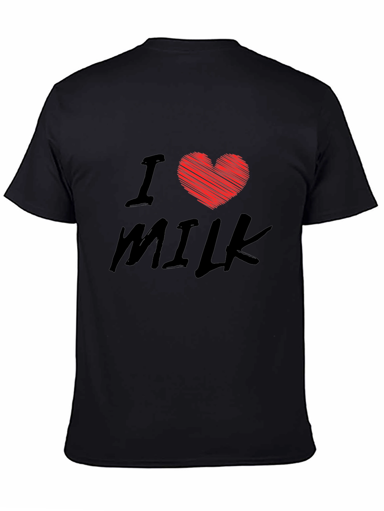 I Heart Milk Graphic T-Shirt - Black Cotton Tee