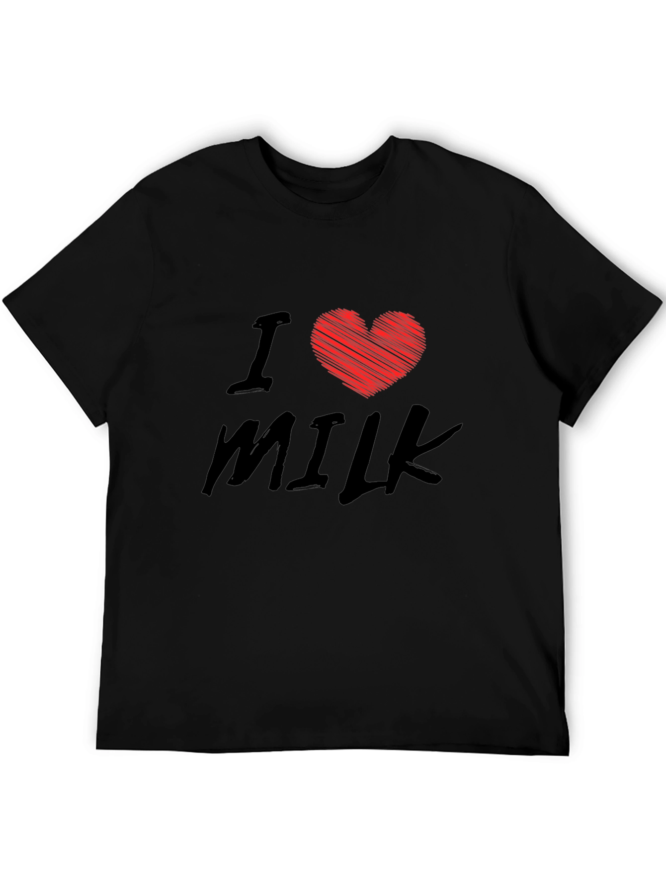 I Heart Milk Graphic T-Shirt - Black Cotton Tee