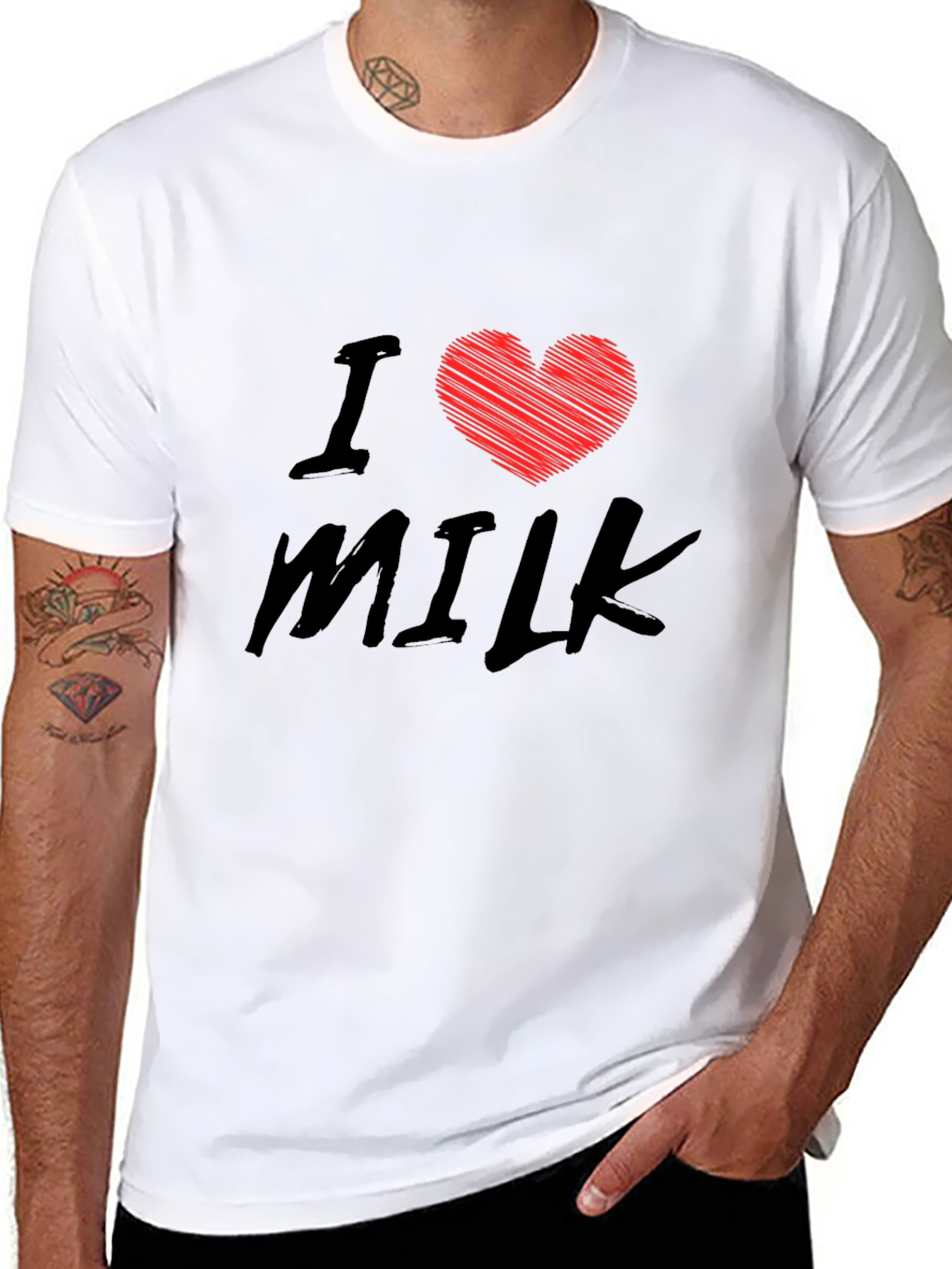 I Heart Milk Graphic T-Shirt - Black Cotton Tee